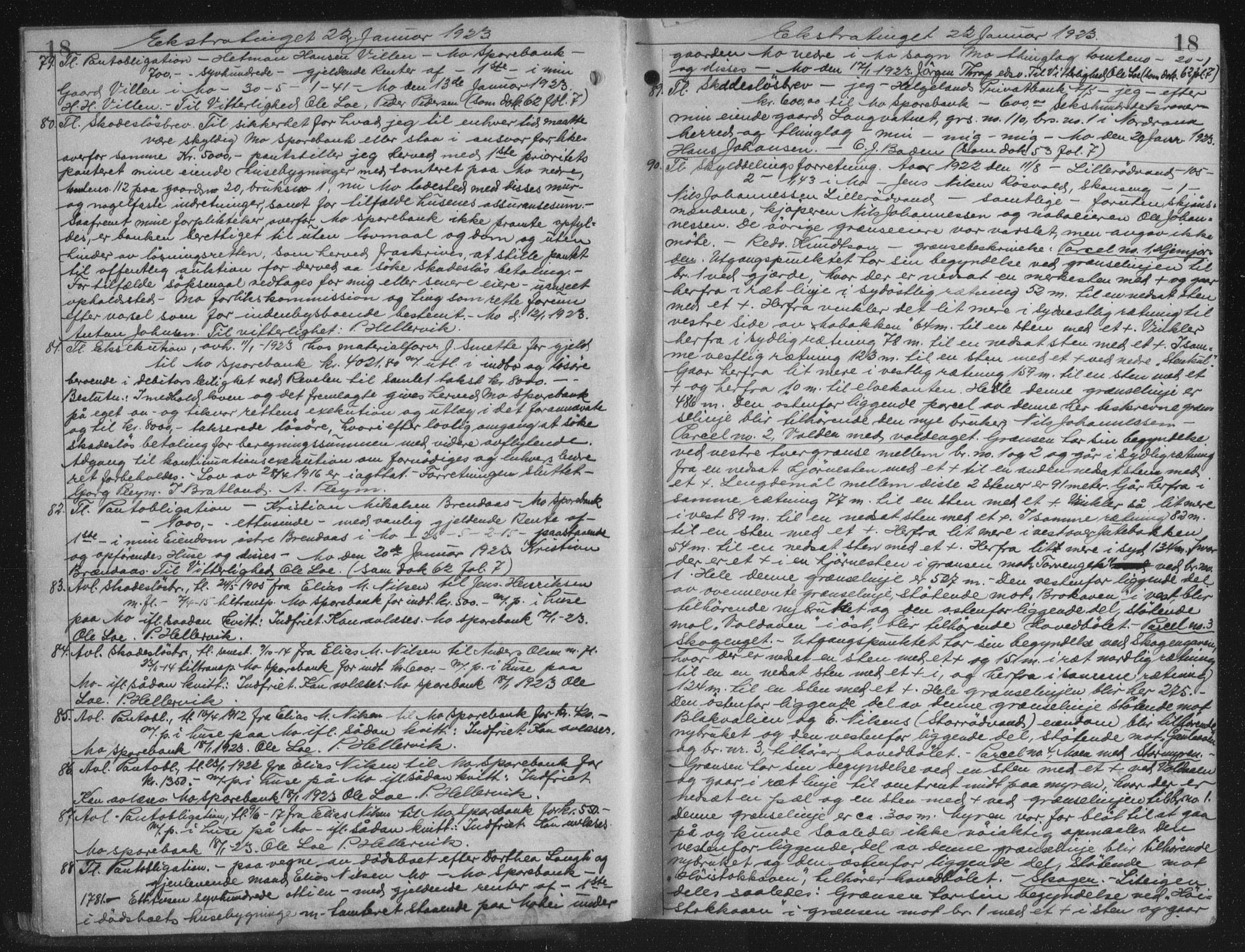 Rana sorenskriveri , AV/SAT-A-1108/1/2/2C/L0018: Mortgage book no. 18, 1923-1928, p. 18, Deed date: 22.01.1923