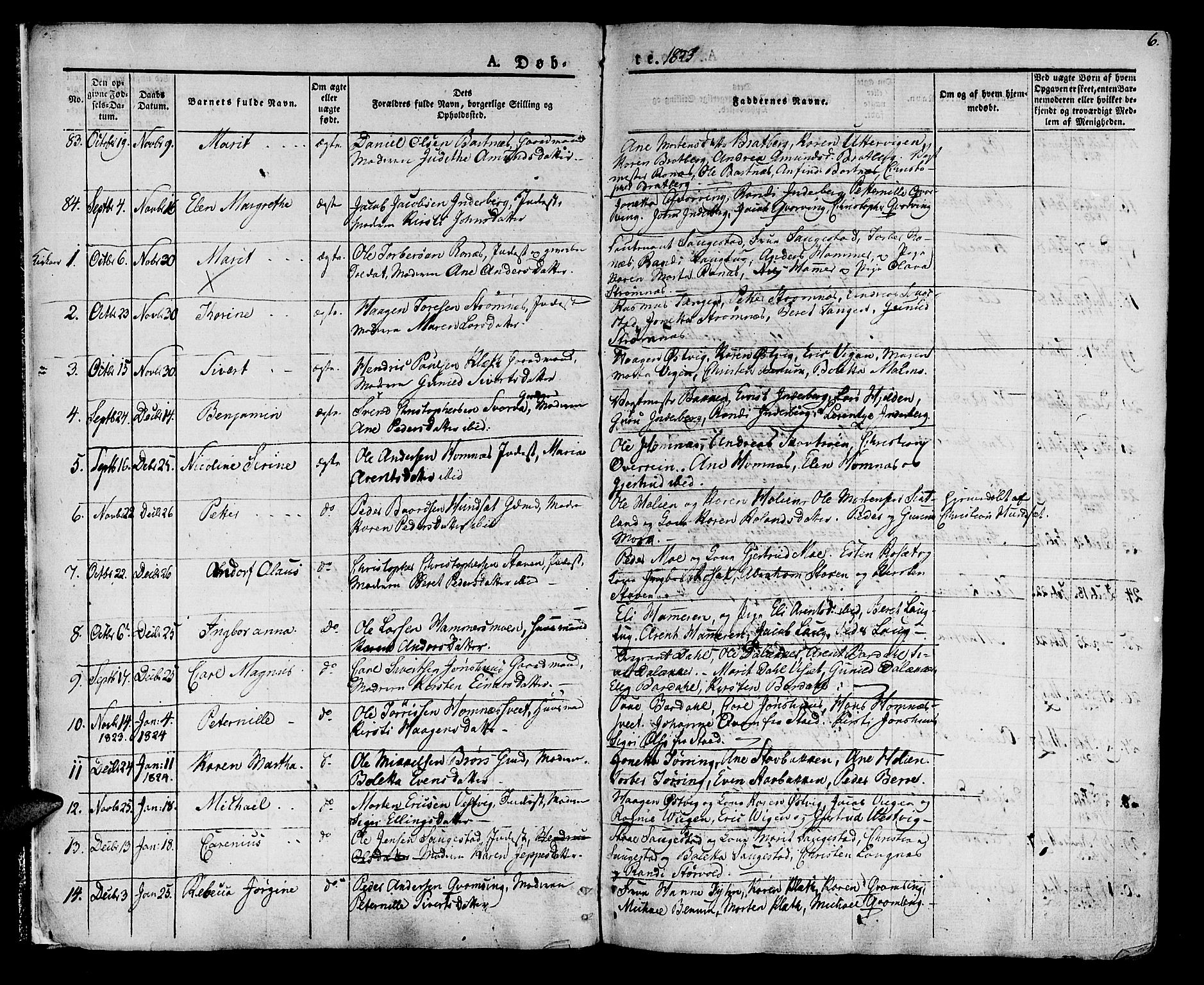 Ministerialprotokoller, klokkerbøker og fødselsregistre - Nord-Trøndelag, SAT/A-1458/741/L0390: Parish register (official) no. 741A04, 1822-1836, p. 6