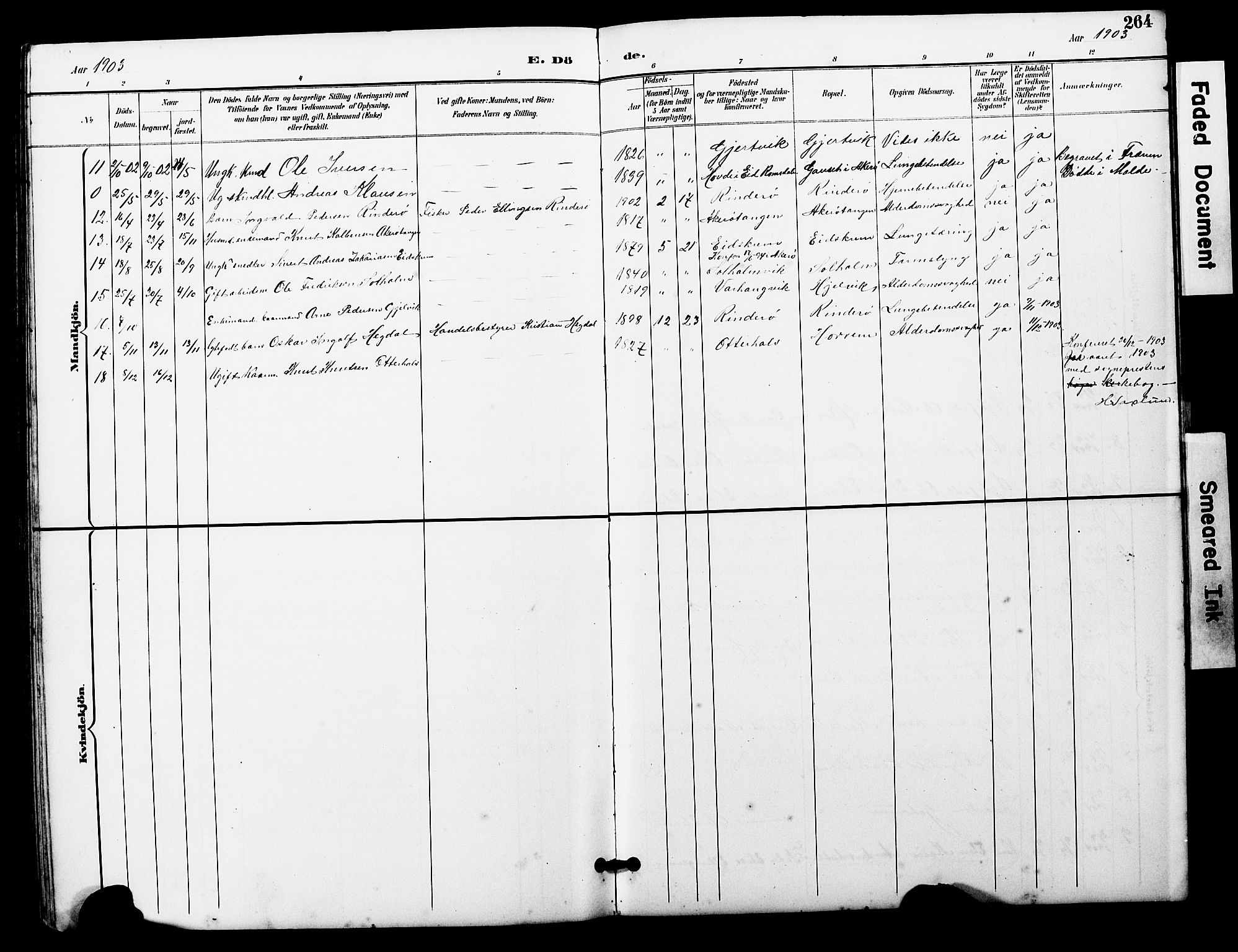 Ministerialprotokoller, klokkerbøker og fødselsregistre - Møre og Romsdal, AV/SAT-A-1454/560/L0725: Parish register (copy) no. 560C02, 1895-1930, p. 264