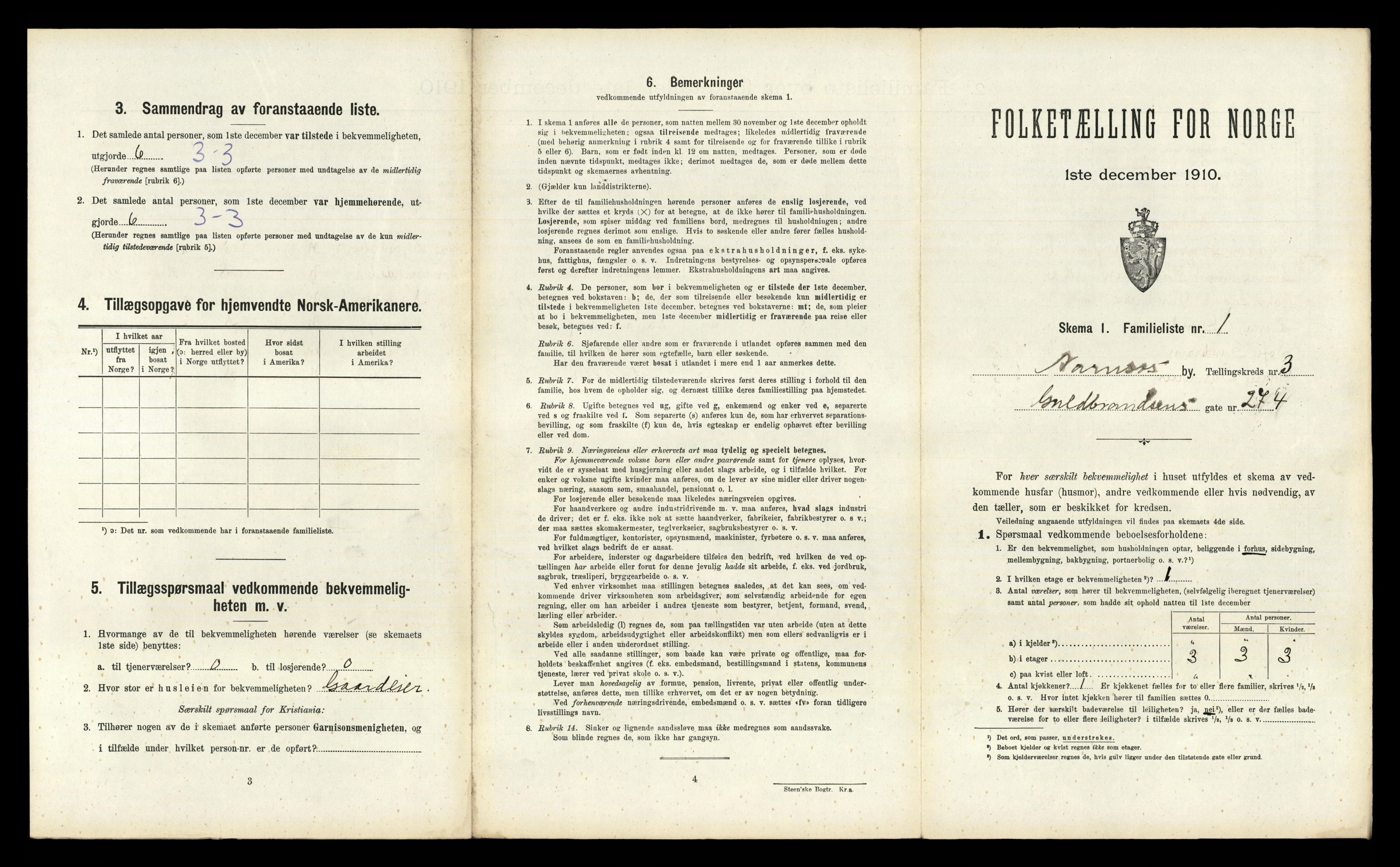 RA, 1910 census for Namsos, 1910, p. 780