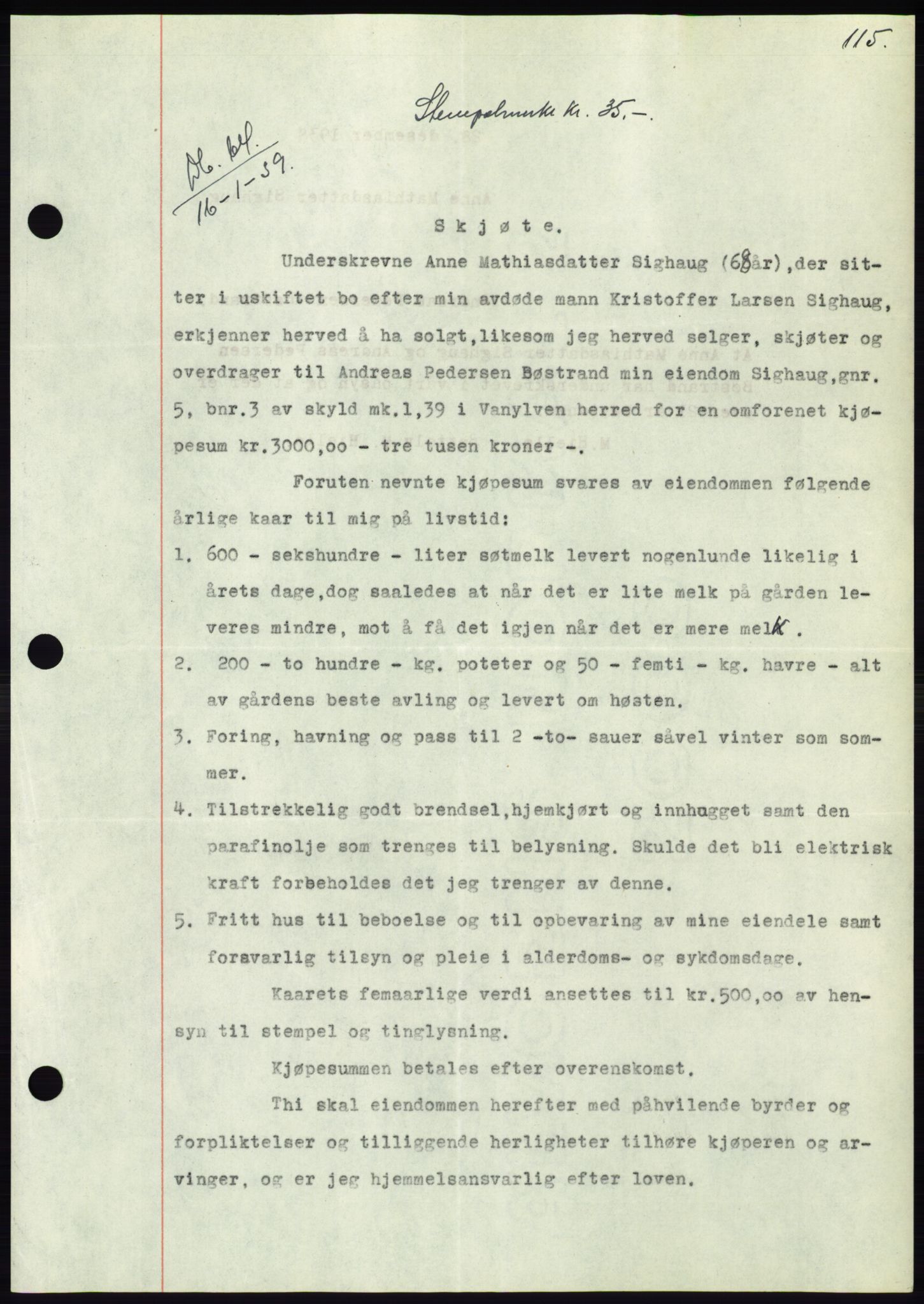 Søre Sunnmøre sorenskriveri, AV/SAT-A-4122/1/2/2C/L0067: Mortgage book no. 61, 1938-1939, Diary no: : 64/1939