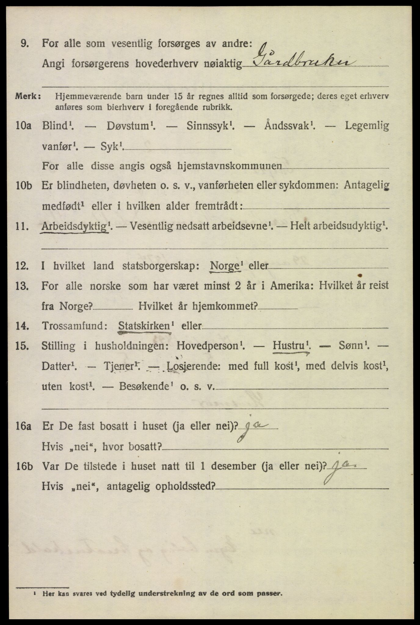 SAH, 1920 census for Trysil, 1920, p. 4326