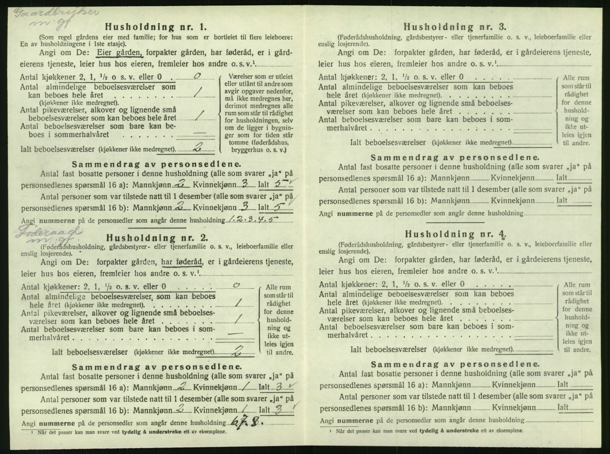 SAT, 1920 census for Velfjord, 1920, p. 466