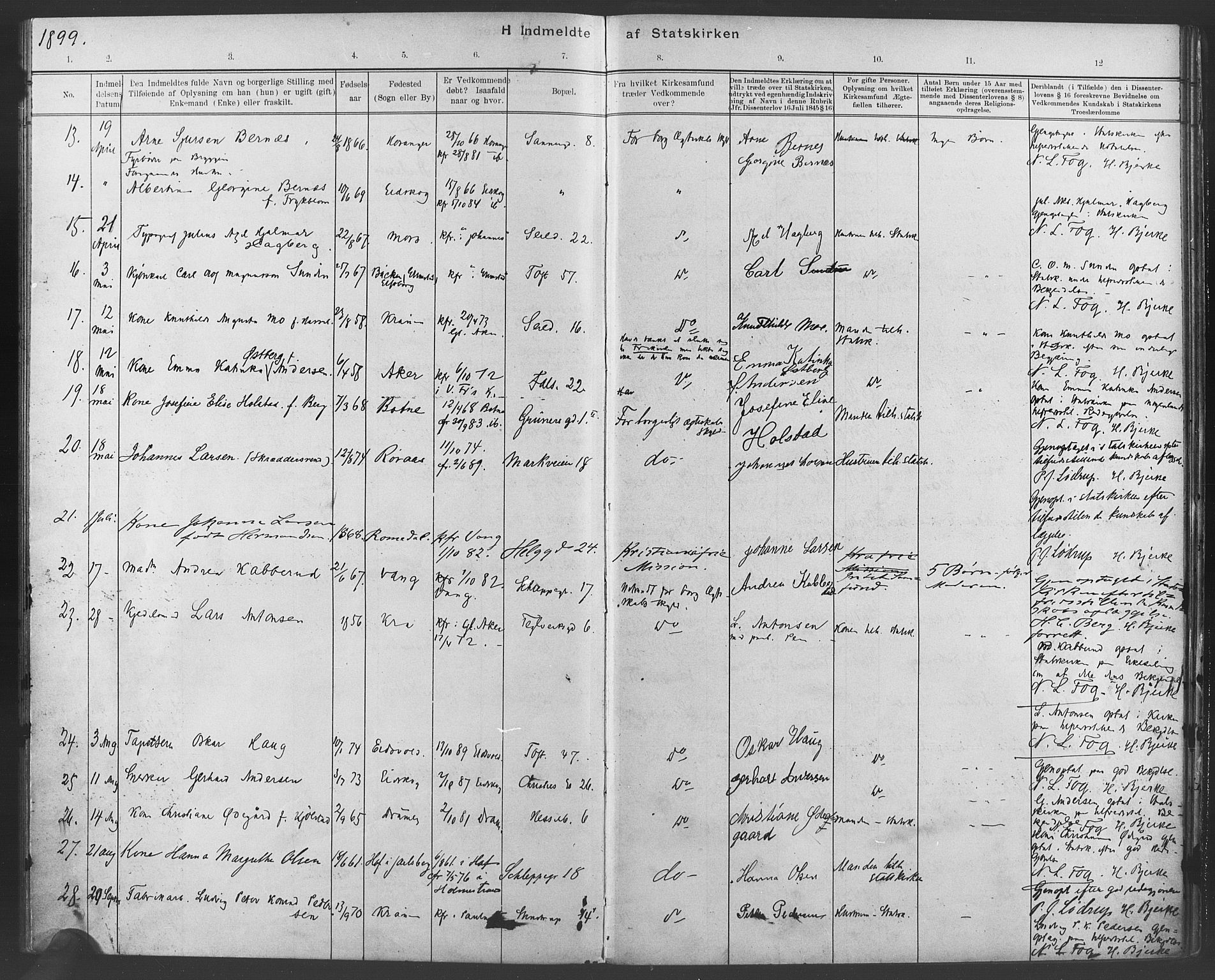 Paulus prestekontor Kirkebøker, AV/SAO-A-10871/F/Fa/L0007: Parish register (official) no. 7, 1897-1915