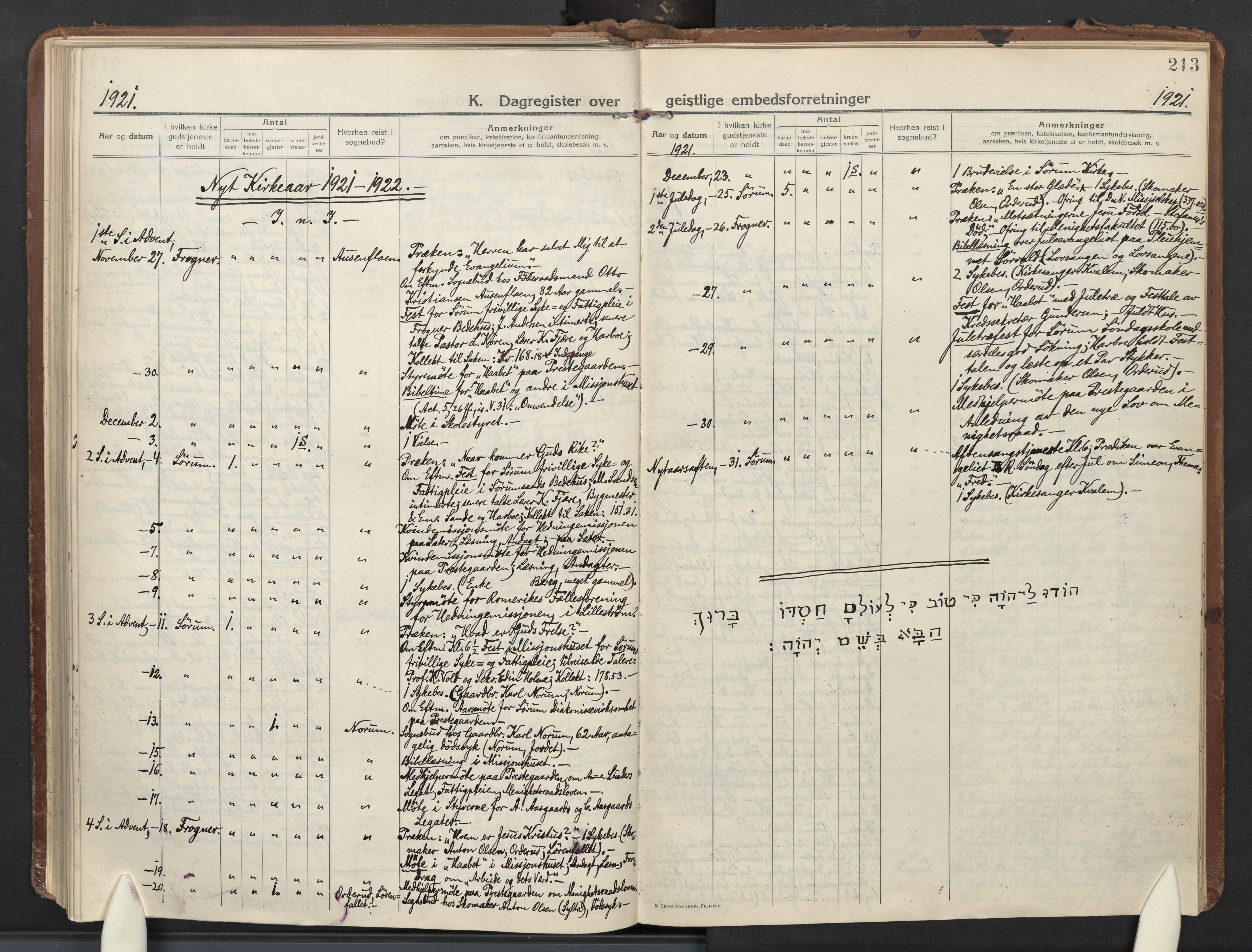 Sørum prestekontor Kirkebøker, AV/SAO-A-10303/F/Fa/L0011: Parish register (official) no. I 11, 1915-1931, p. 213