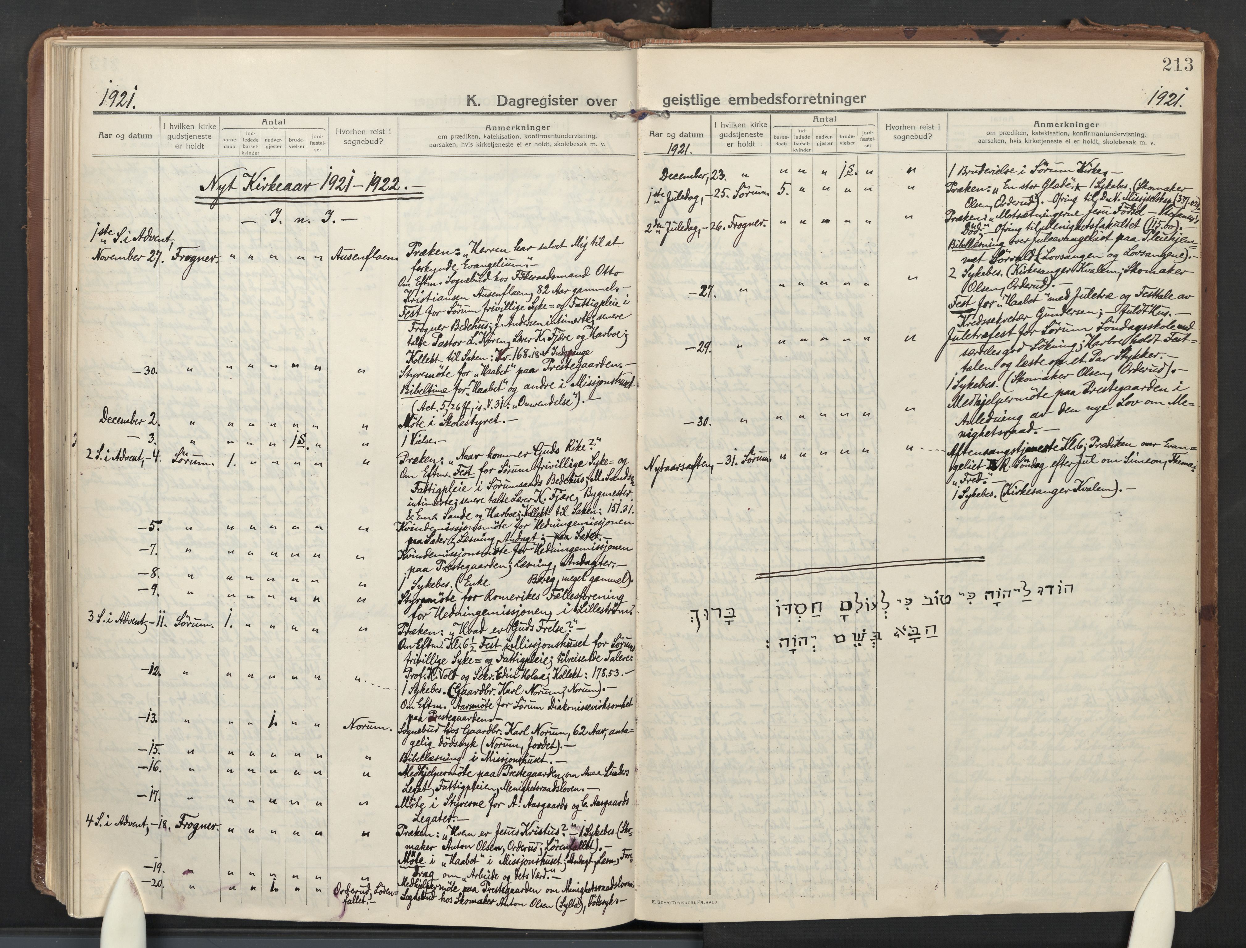 Sørum prestekontor Kirkebøker, SAO/A-10303/F/Fa/L0011: Parish register (official) no. I 11, 1915-1931, p. 213