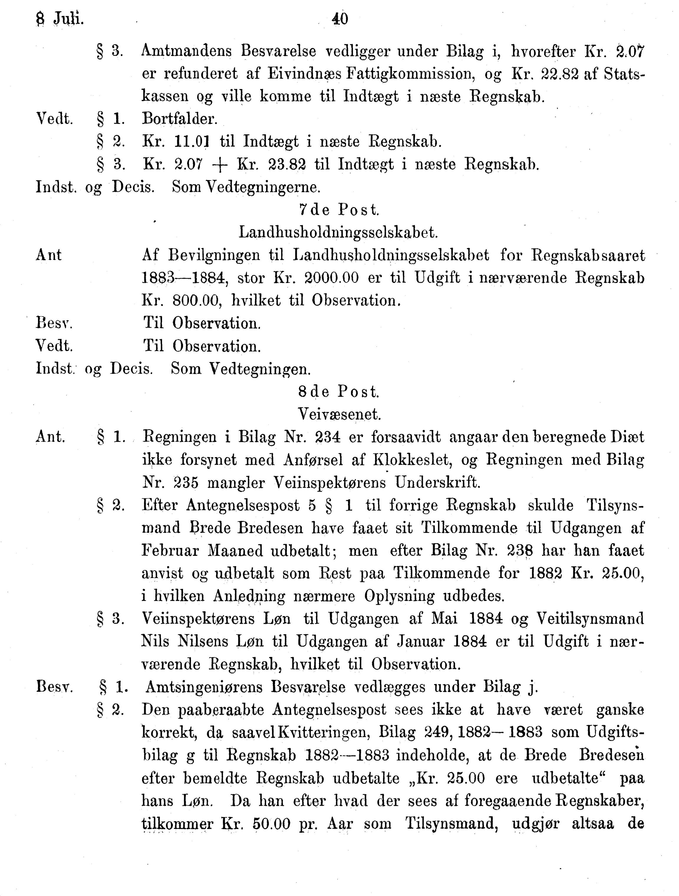 Nordland Fylkeskommune. Fylkestinget, AIN/NFK-17/176/A/Ac/L0014: Fylkestingsforhandlinger 1881-1885, 1881-1885