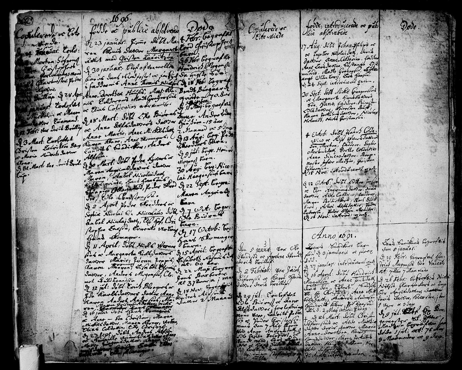 Tønsberg kirkebøker, AV/SAKO-A-330/F/Fb/L0001: Parish register (official) no. II 1, 1690-1796, p. 2-3