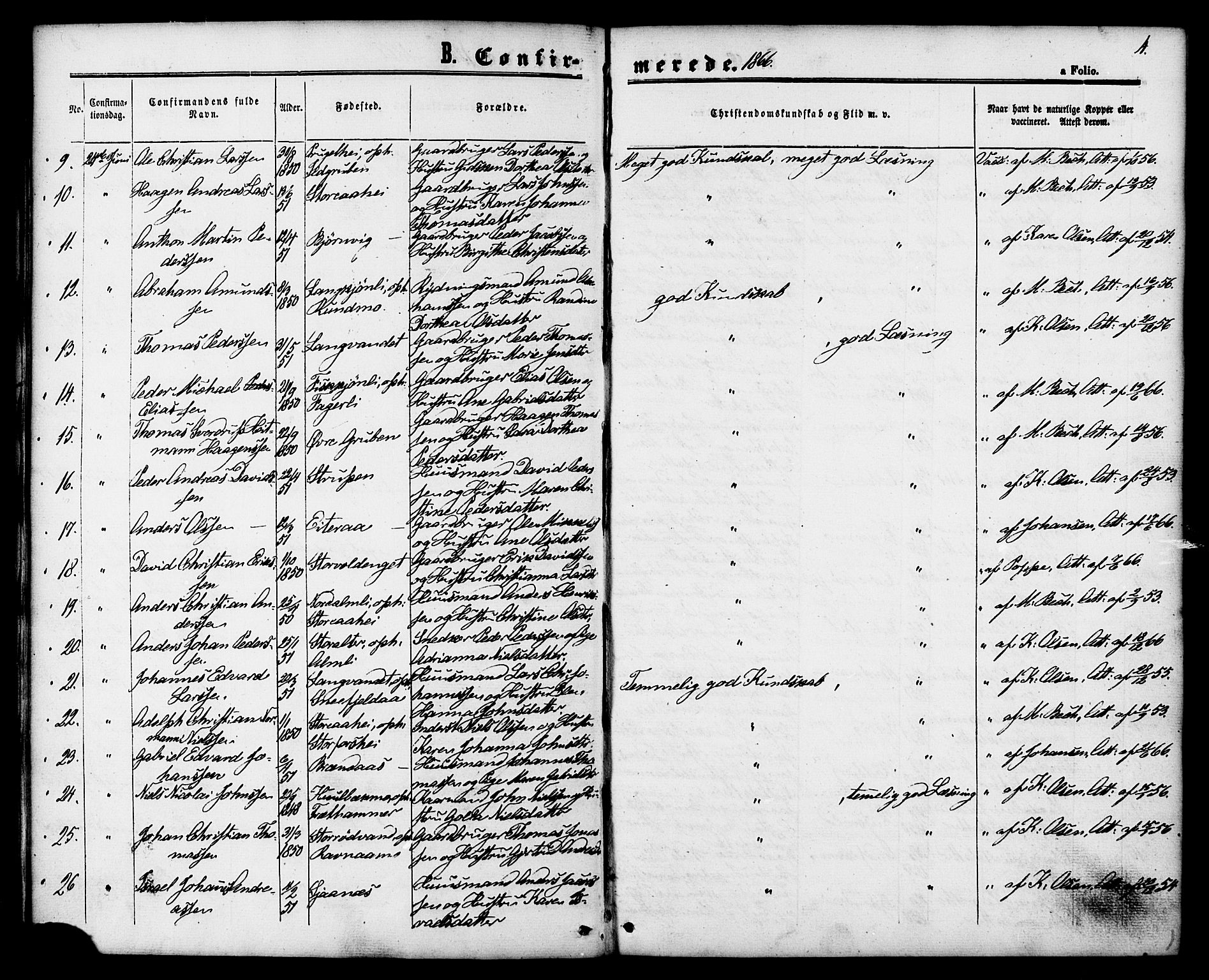 Ministerialprotokoller, klokkerbøker og fødselsregistre - Nordland, SAT/A-1459/827/L0394: Parish register (official) no. 827A06, 1865-1886, p. 4