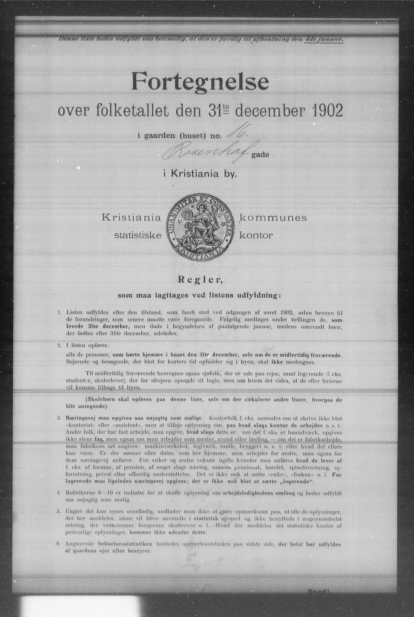 OBA, Municipal Census 1902 for Kristiania, 1902, p. 15861