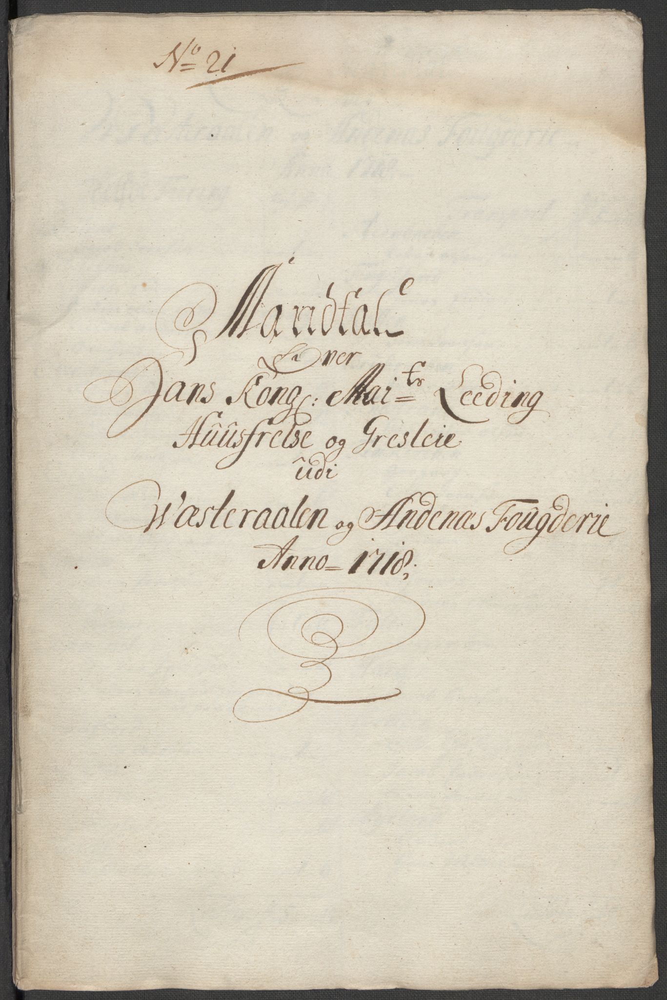 Rentekammeret inntil 1814, Reviderte regnskaper, Fogderegnskap, RA/EA-4092/R67/L4684: Fogderegnskap Vesterålen, Andenes og Lofoten, 1718, p. 213