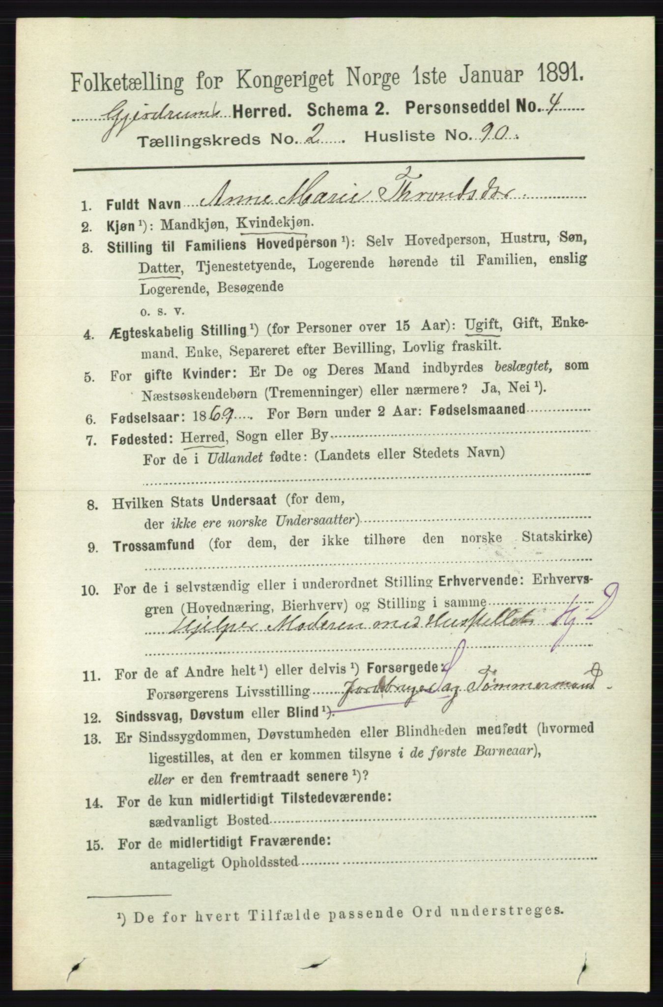 RA, 1891 census for 0234 Gjerdrum, 1891, p. 1086