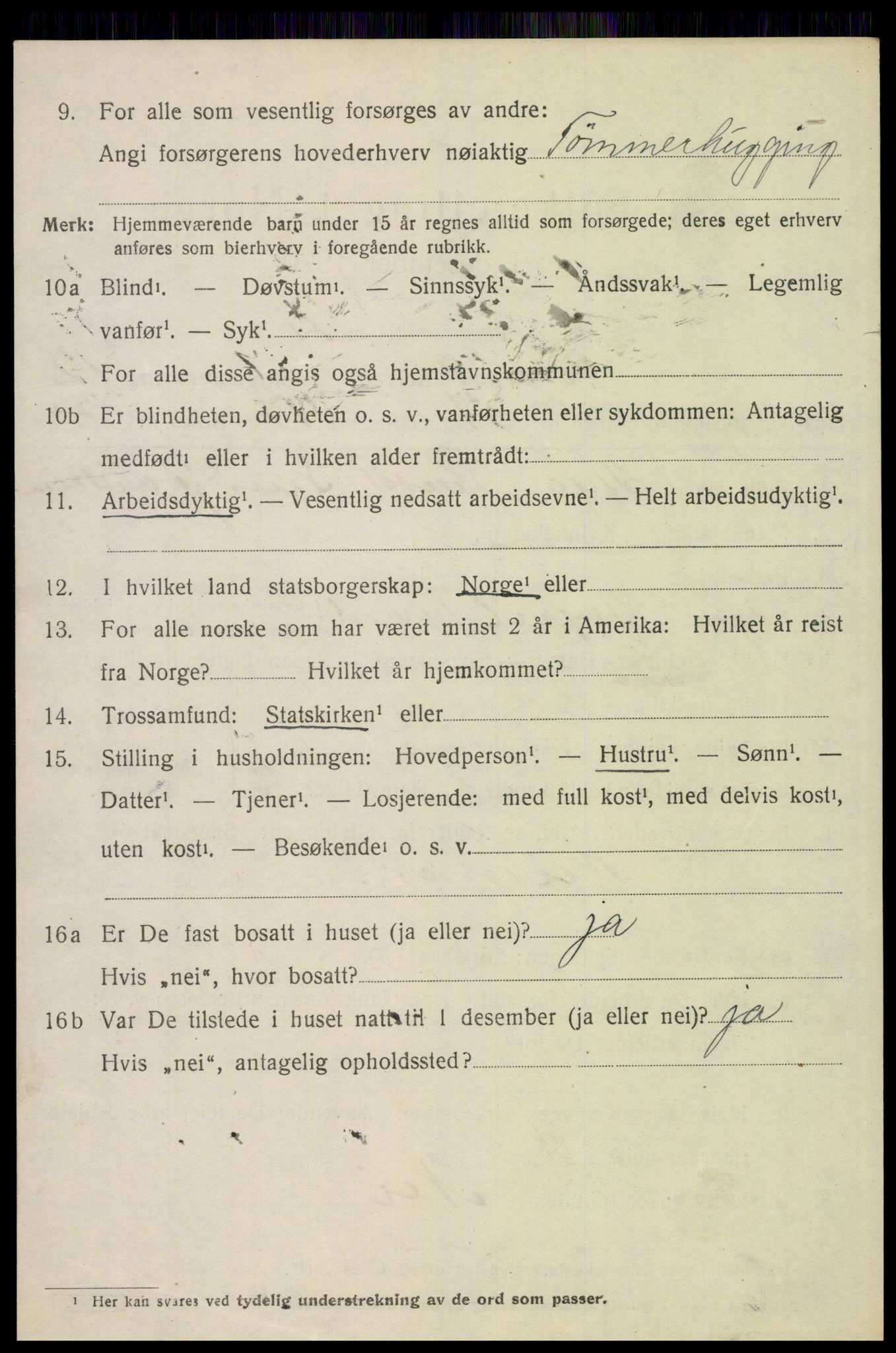 SAH, 1920 census for Trysil, 1920, p. 7608