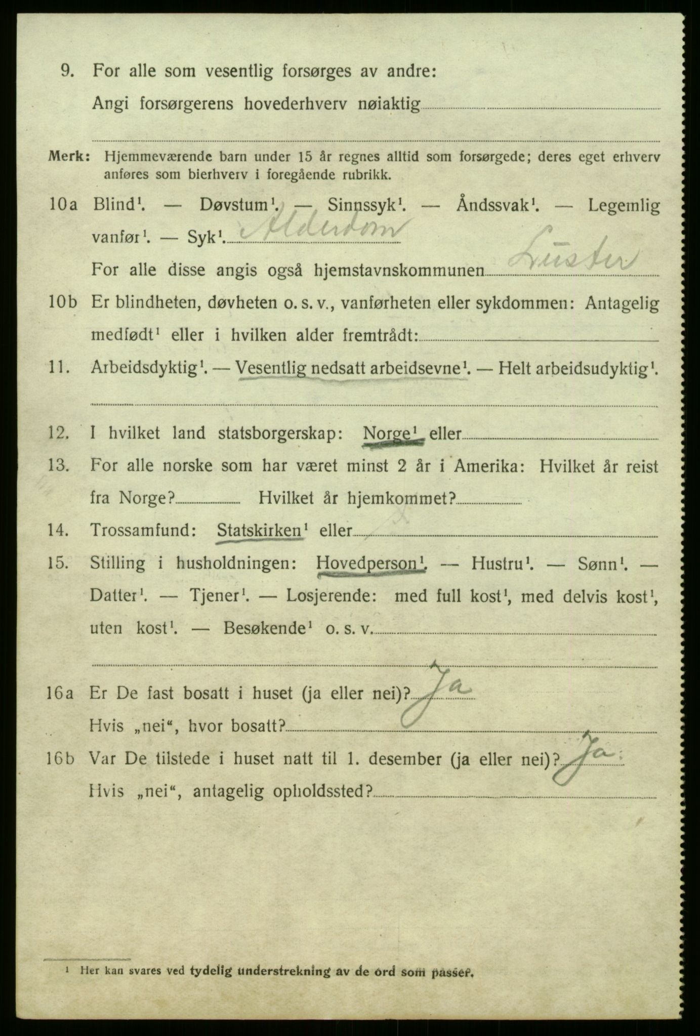 SAB, 1920 census for Luster, 1920, p. 3145