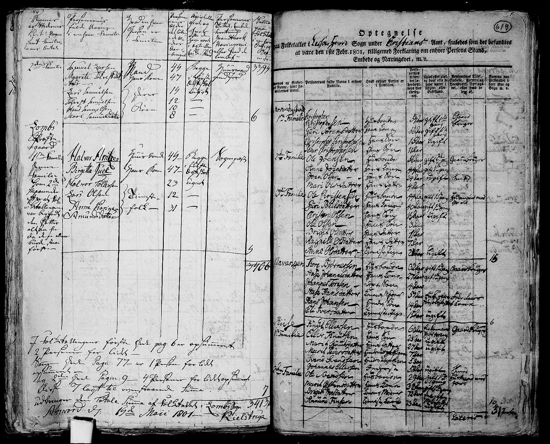 RA, 1801 census for 0512P Lesja, 1801, p. 618b-619a