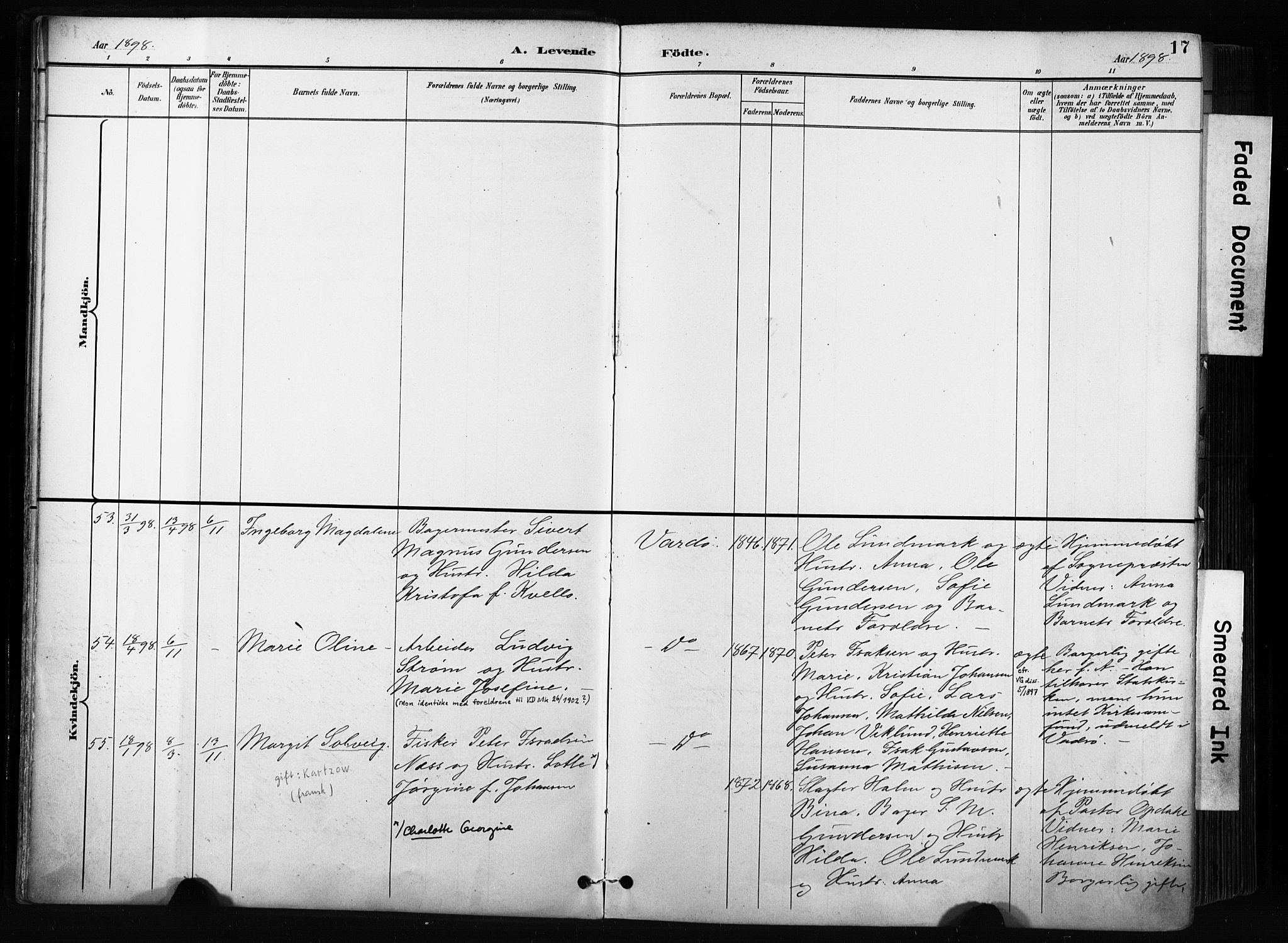 Vardø sokneprestkontor, AV/SATØ-S-1332/H/Ha/L0010kirke: Parish register (official) no. 10, 1895-1907, p. 17