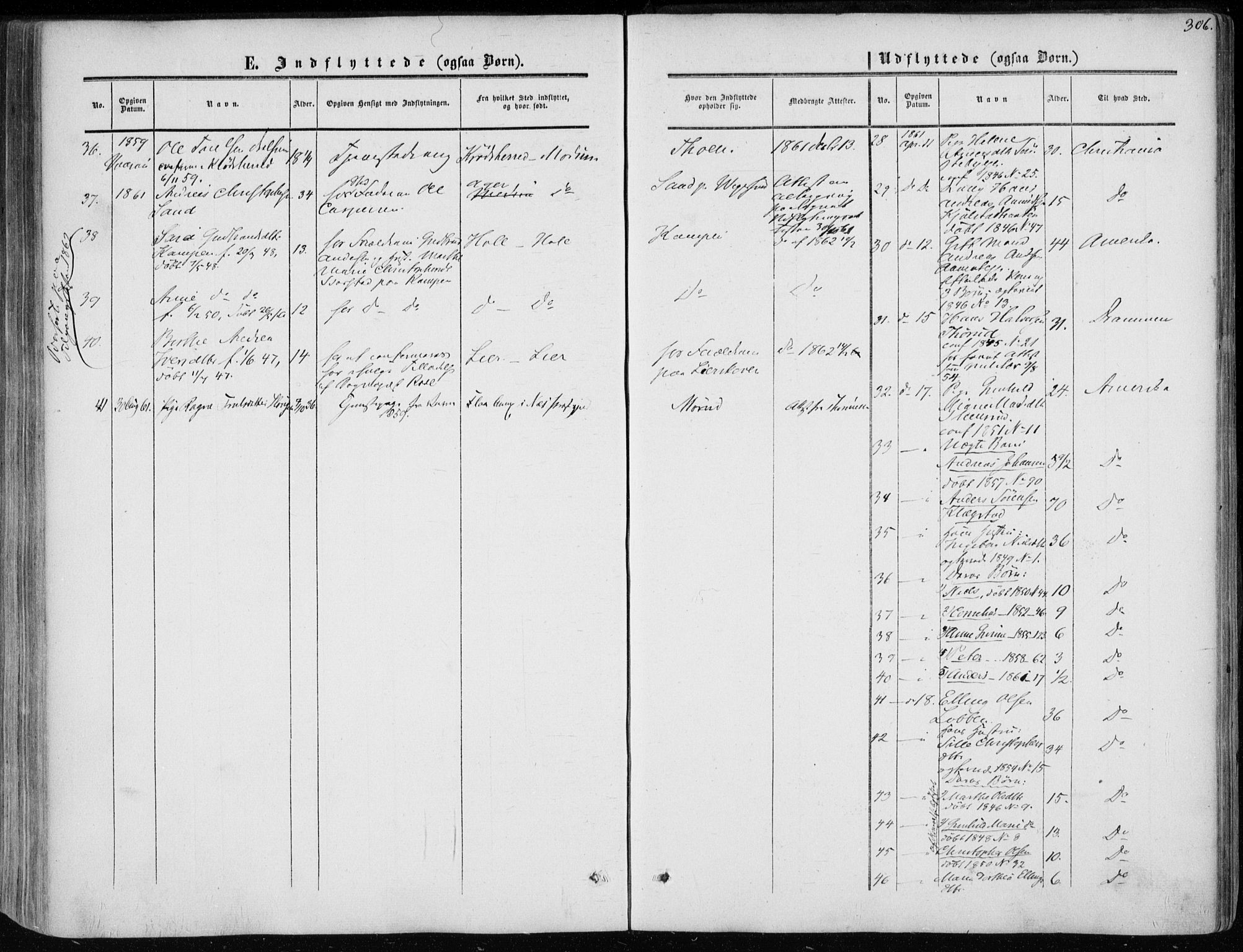 Modum kirkebøker, AV/SAKO-A-234/F/Fa/L0009: Parish register (official) no. 9, 1860-1864, p. 306