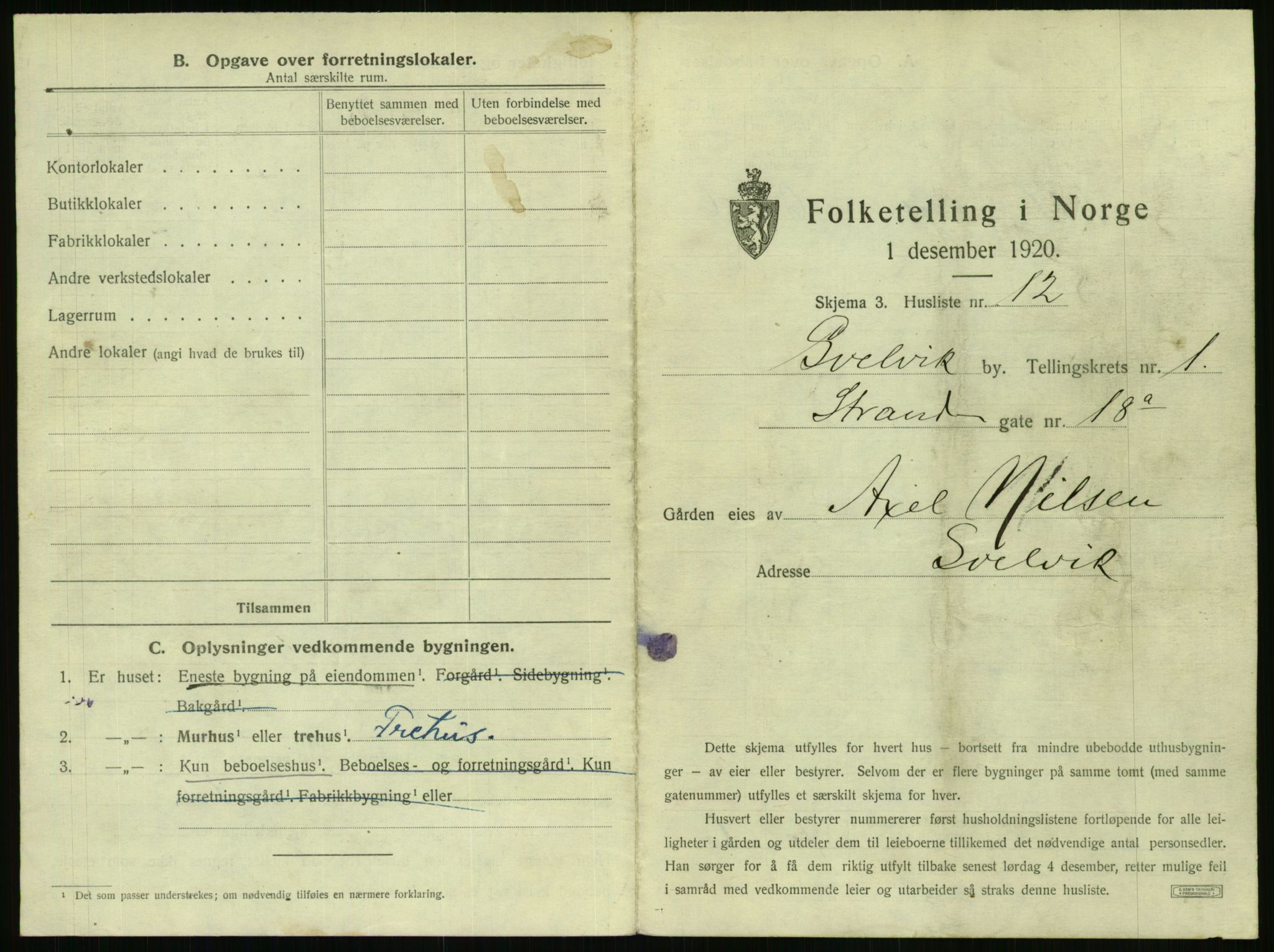 SAKO, 1920 census for Svelvik, 1920, p. 39