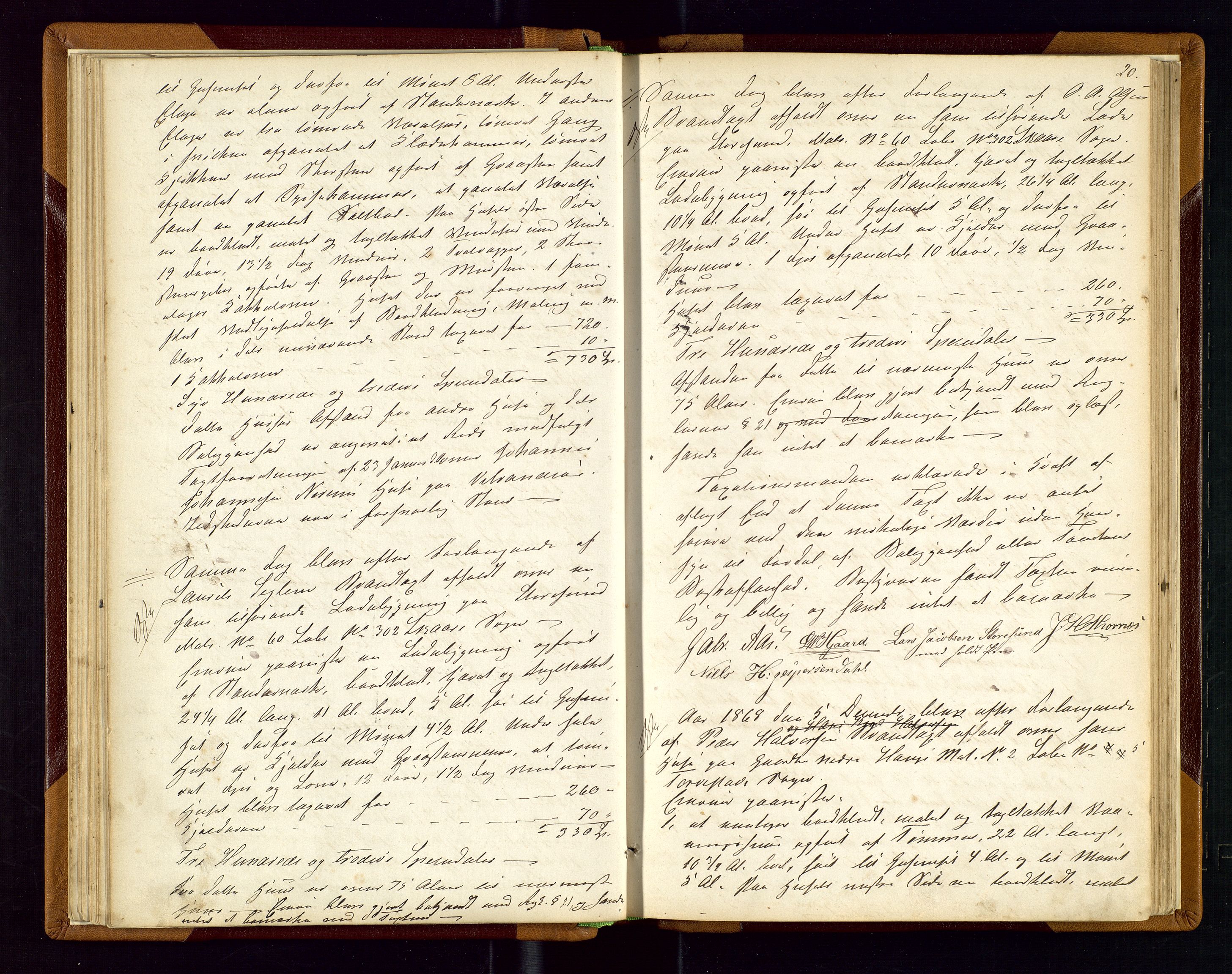 Torvestad lensmannskontor, SAST/A-100307/1/Goa/L0001: "Brandtaxationsprotokol for Torvestad Thinglag", 1867-1883, p. 19b-20a