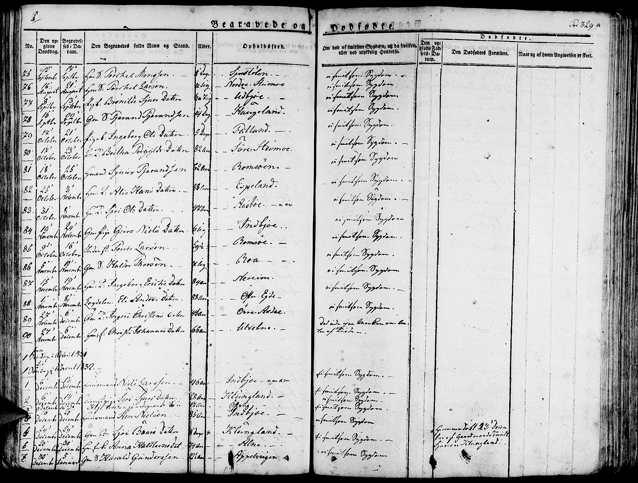 Fjelberg sokneprestembete, SAB/A-75201/H/Haa: Parish register (official) no. A 5, 1822-1834, p. 329