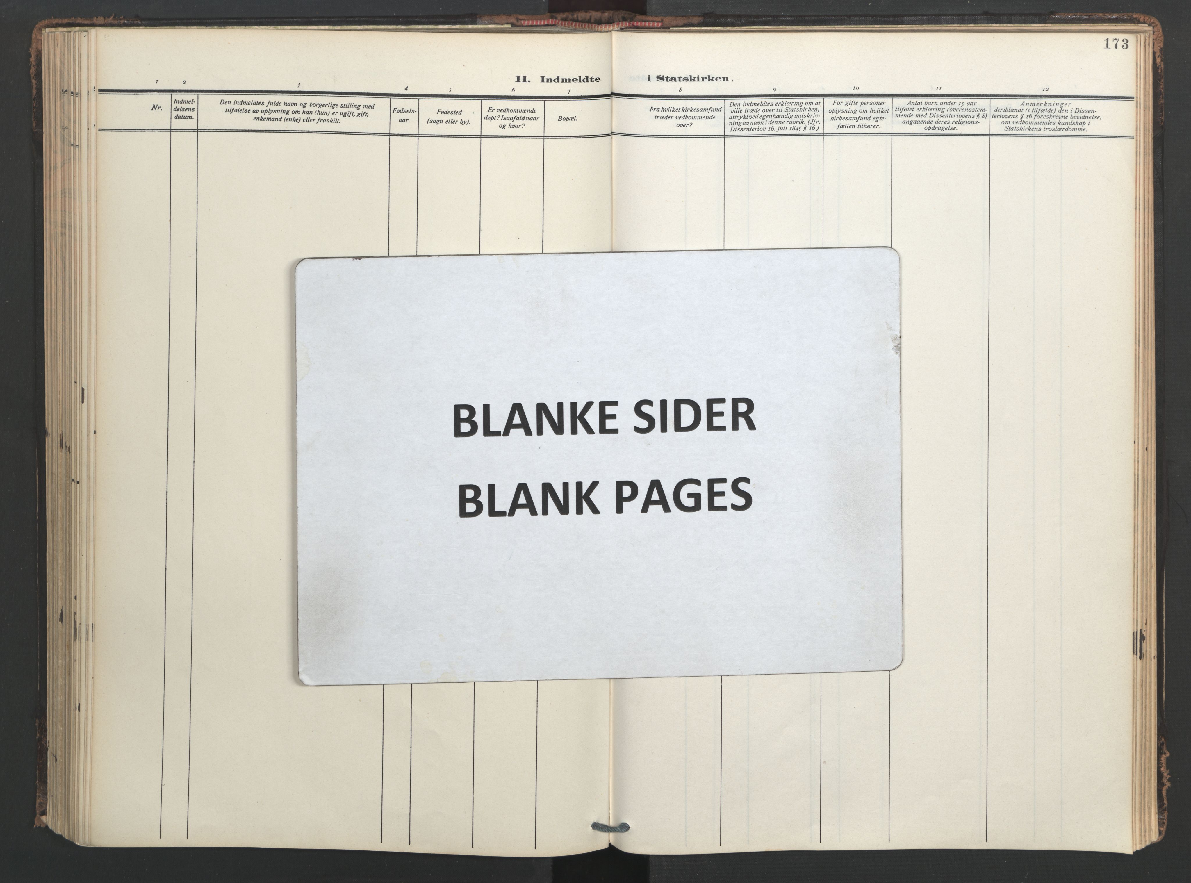 Ministerialprotokoller, klokkerbøker og fødselsregistre - Nord-Trøndelag, SAT/A-1458/713/L0123: Parish register (official) no. 713A12, 1911-1925, p. 173