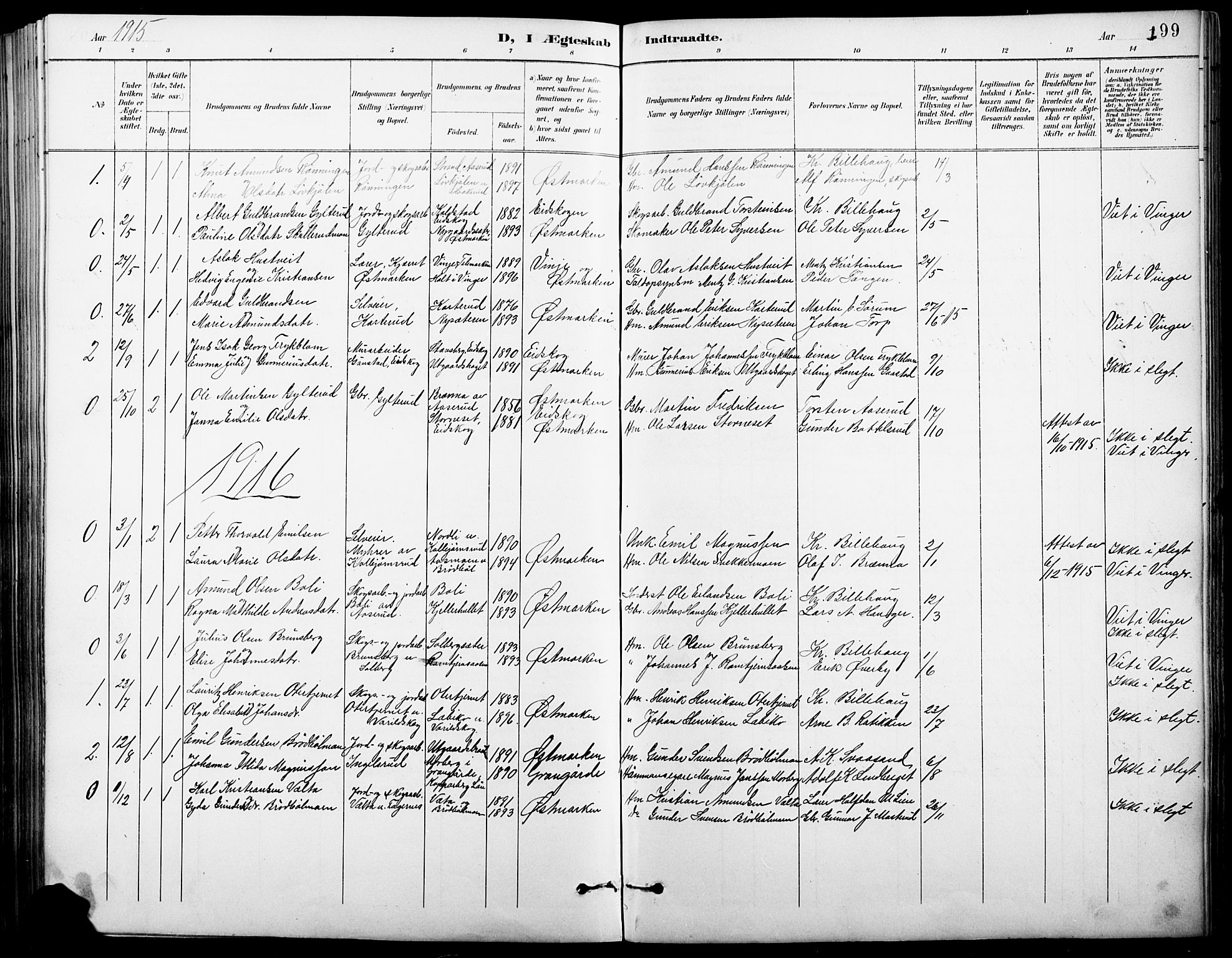 Vinger prestekontor, AV/SAH-PREST-024/H/Ha/Hab/L0004: Parish register (copy) no. 4, 1895-1920, p. 199