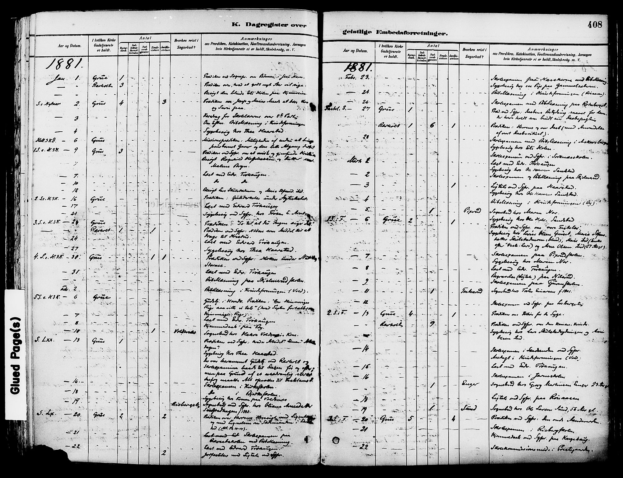 Grue prestekontor, AV/SAH-PREST-036/H/Ha/Haa/L0012: Parish register (official) no. 12, 1881-1897, p. 408