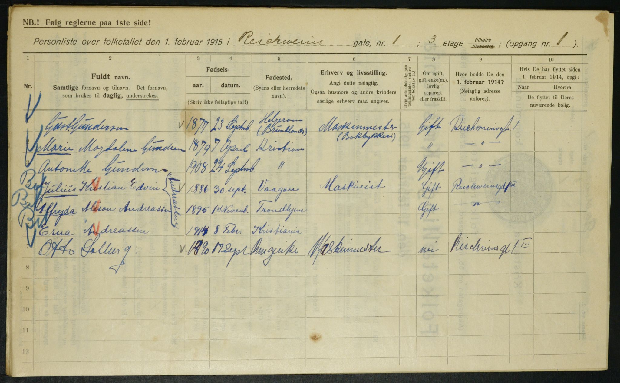 OBA, Municipal Census 1915 for Kristiania, 1915, p. 82390