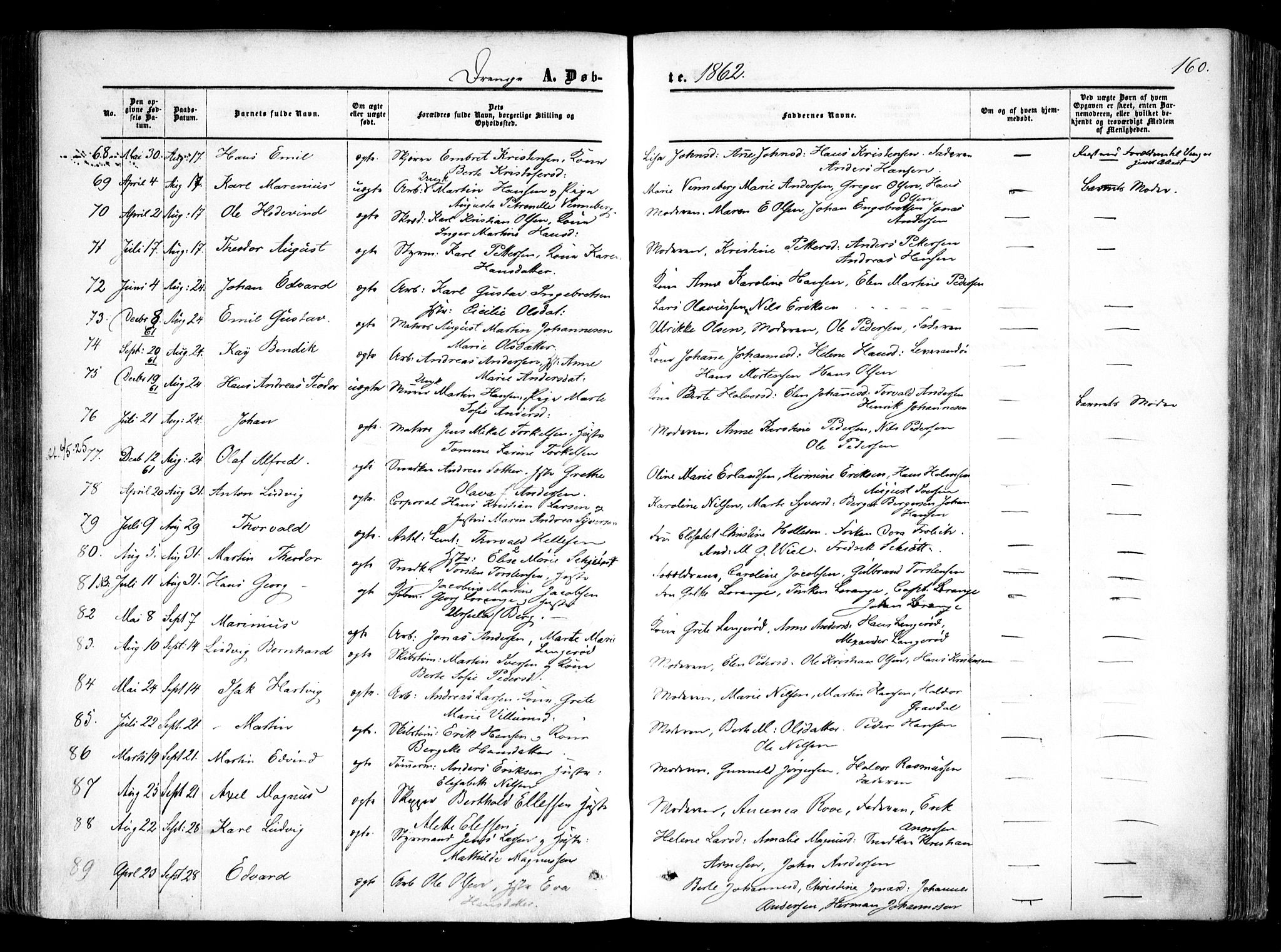 Halden prestekontor Kirkebøker, SAO/A-10909/F/Fa/L0007: Parish register (official) no. I 7, 1857-1865, p. 160