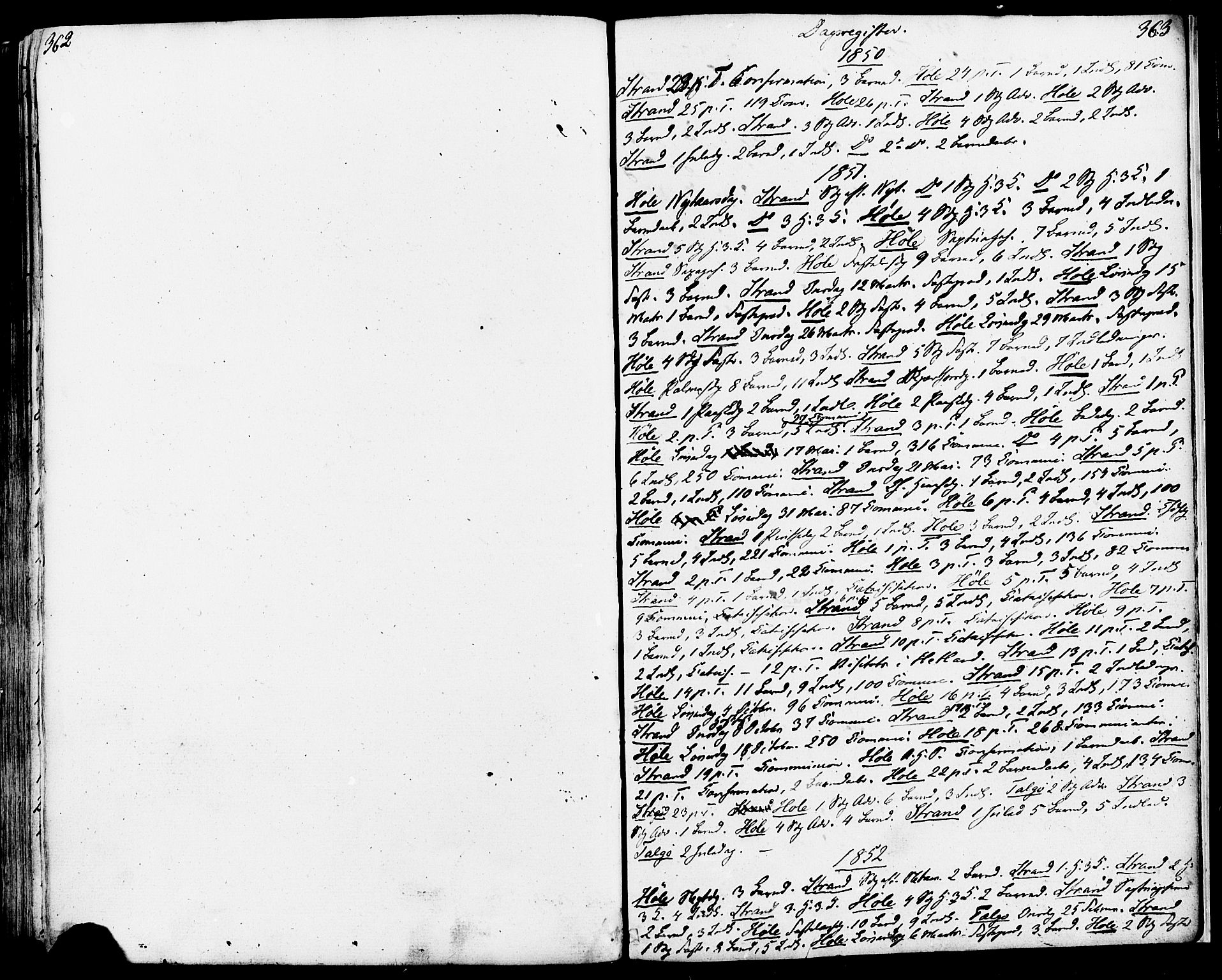 Strand sokneprestkontor, SAST/A-101828/H/Ha/Haa/L0006: Parish register (official) no. A 6, 1834-1854, p. 362-363