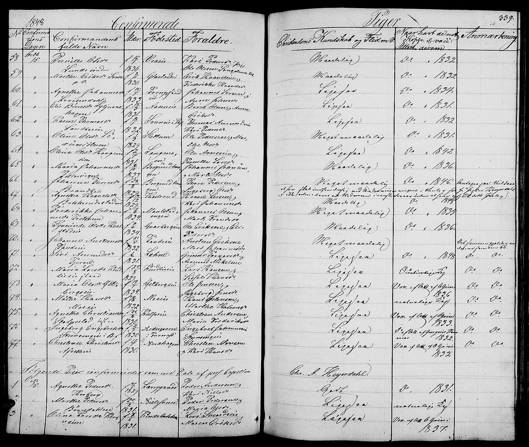 Ringsaker prestekontor, AV/SAH-PREST-014/L/La/L0005: Parish register (copy) no. 5, 1839-1850, p. 339