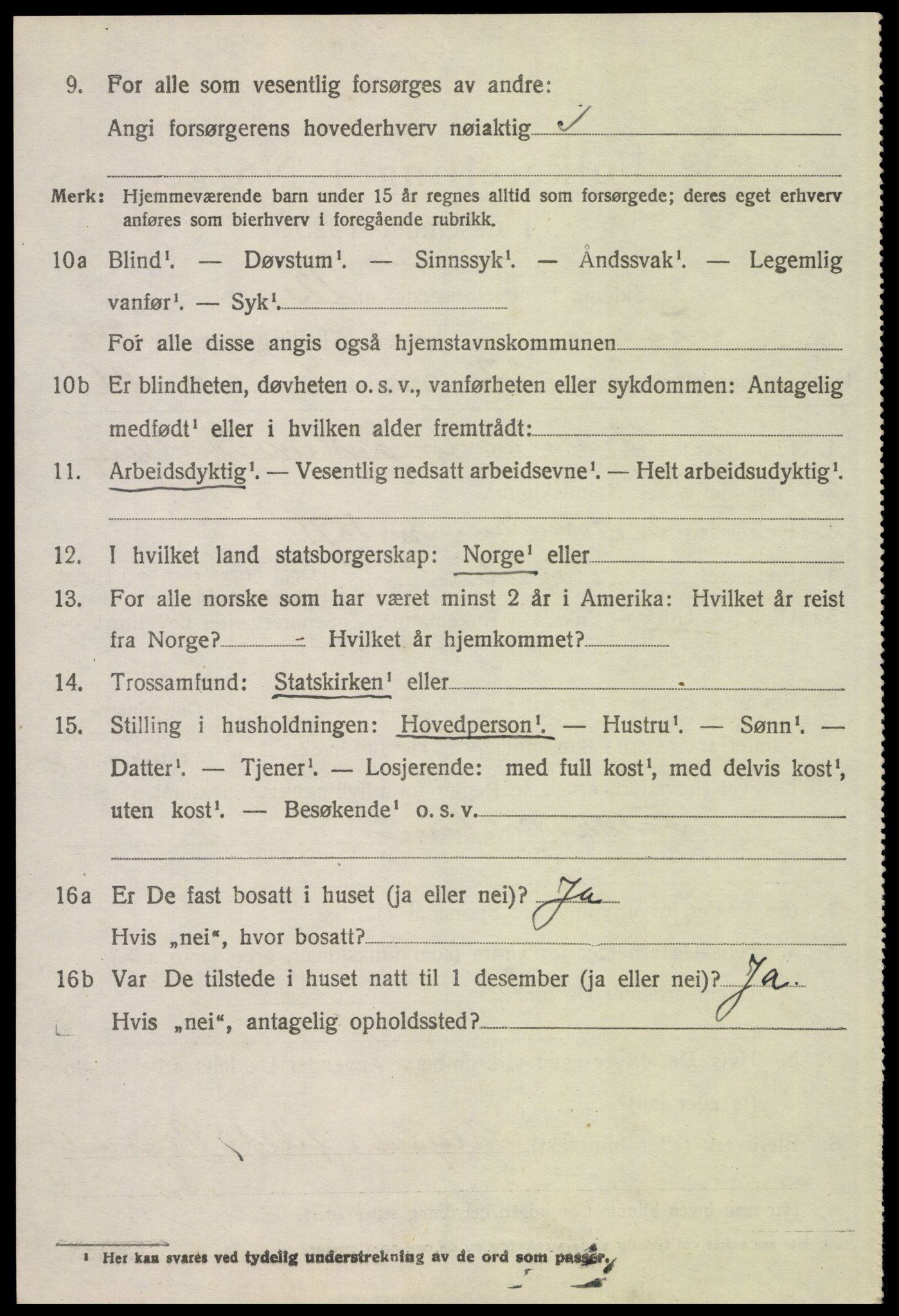 SAH, 1920 census for Trysil, 1920, p. 15490