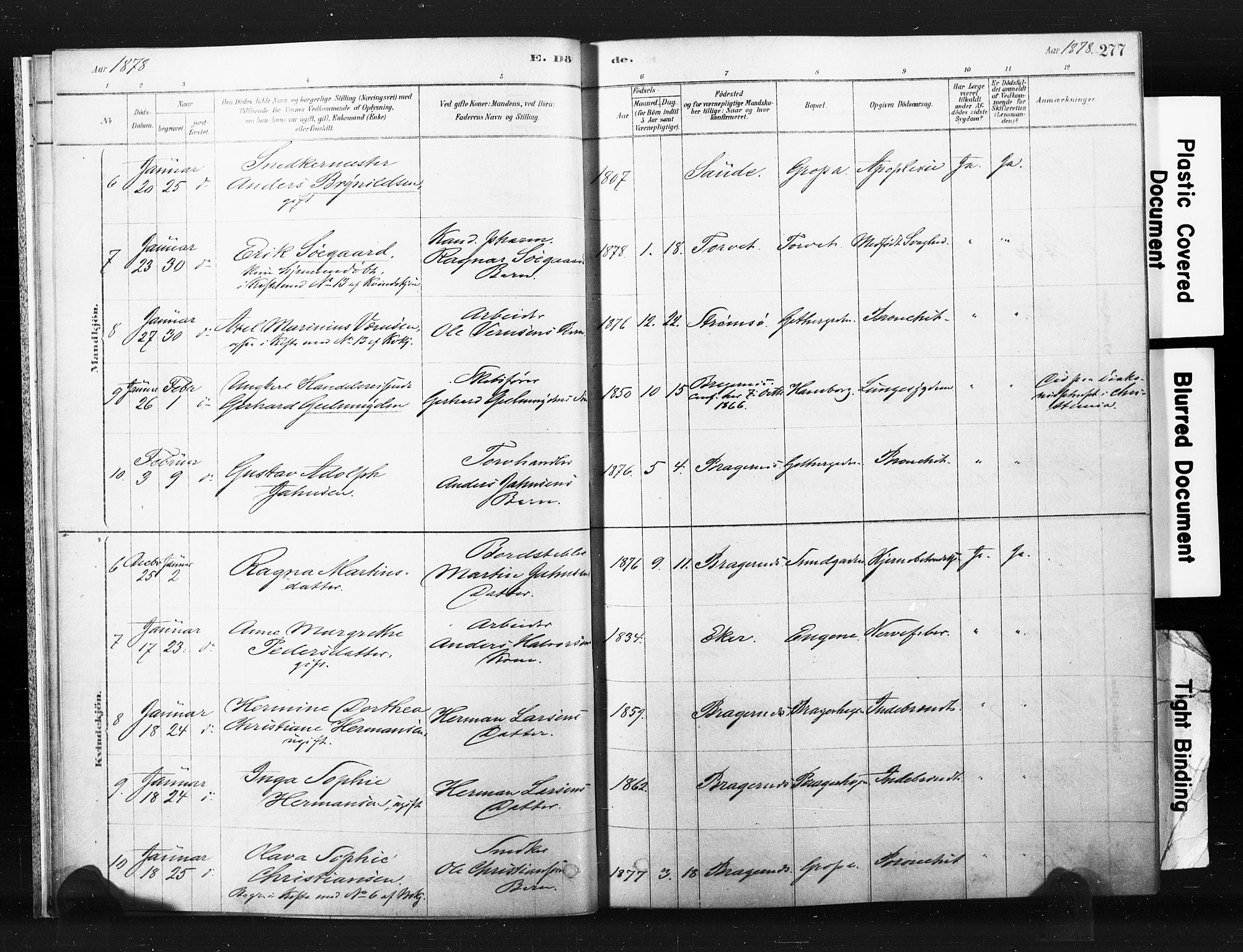 Bragernes kirkebøker, AV/SAKO-A-6/F/Fb/L0006b: Parish register (official) no. II 6B, 1878-1885, p. 277