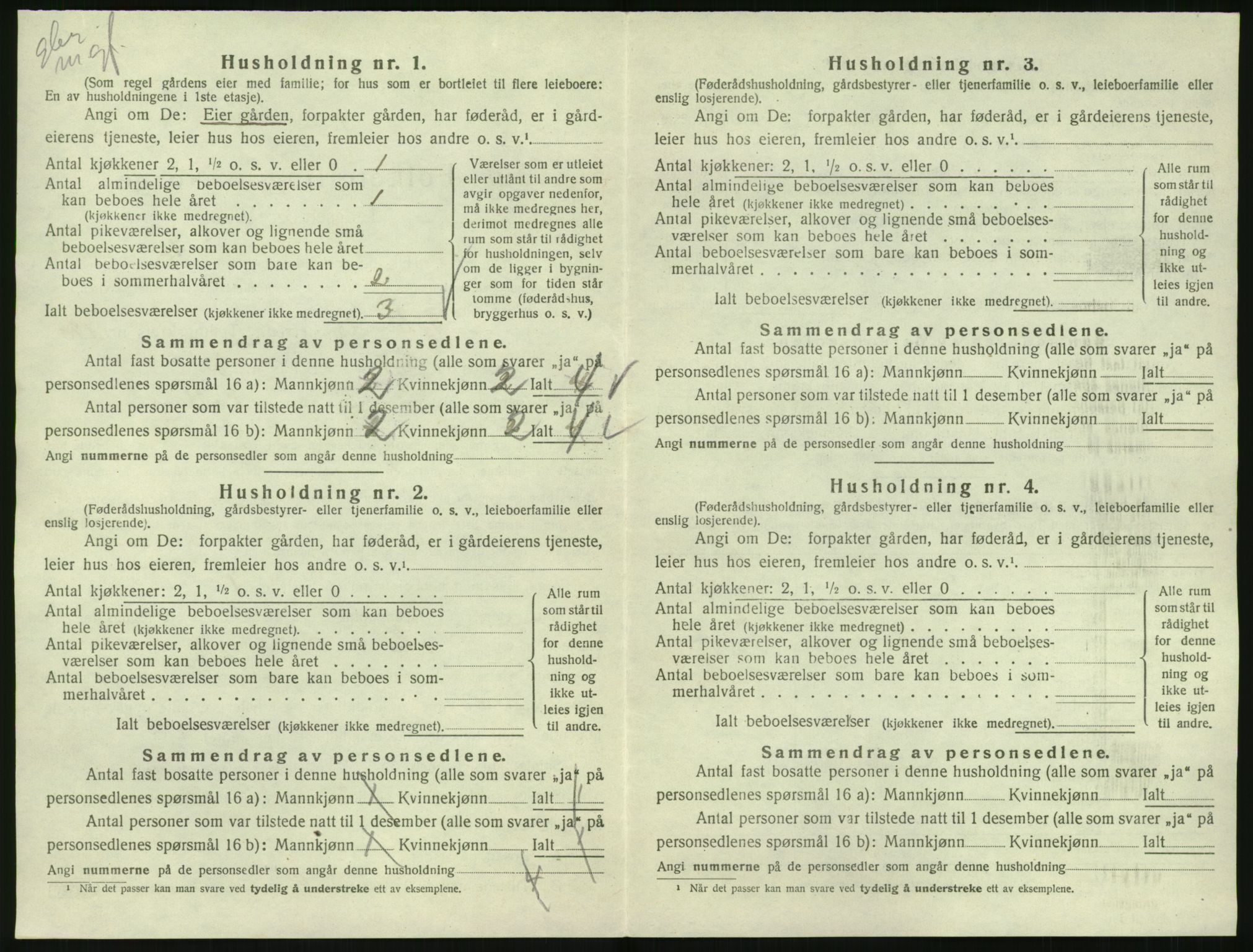 SAK, 1920 census for Gyland, 1920, p. 449