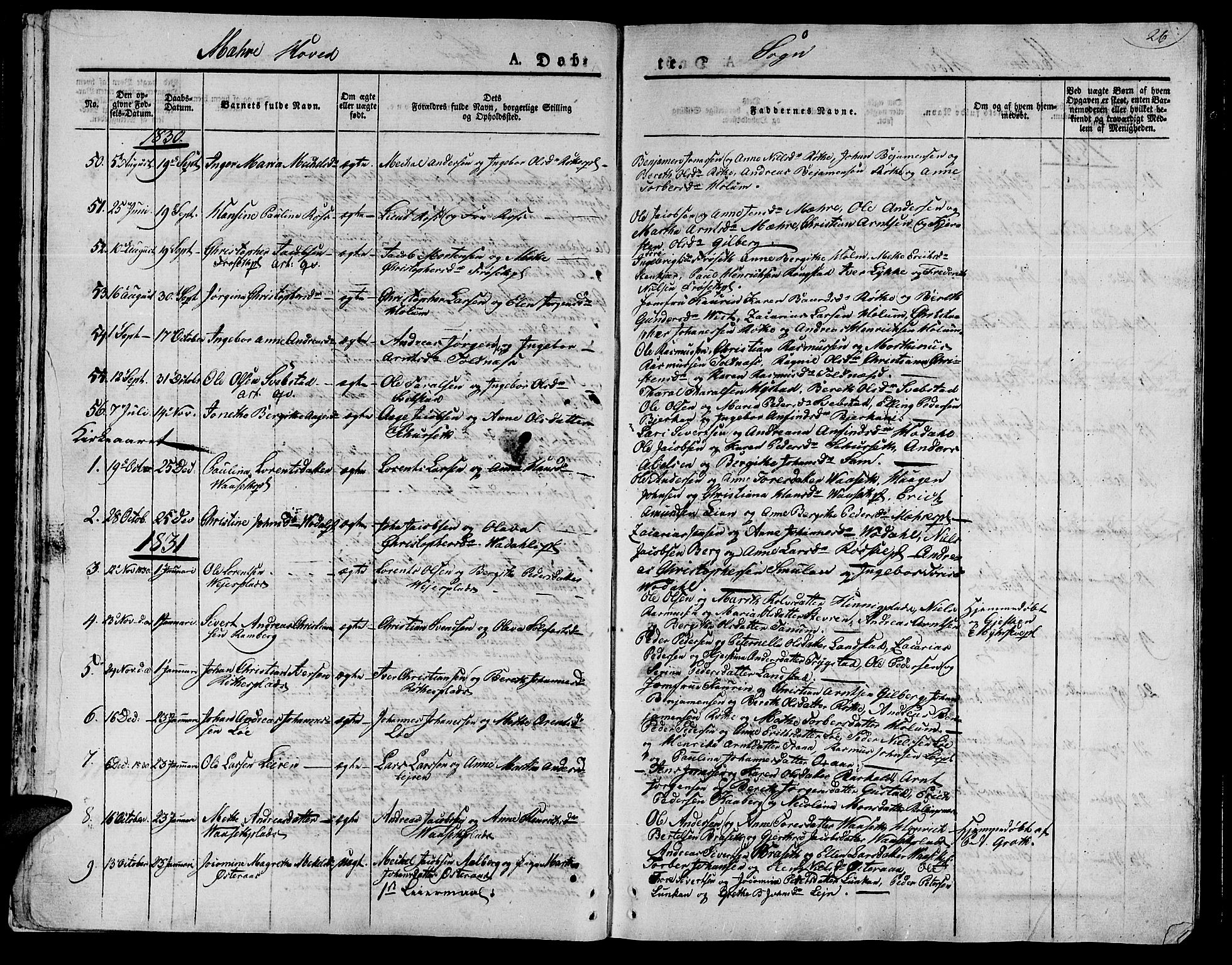 Ministerialprotokoller, klokkerbøker og fødselsregistre - Nord-Trøndelag, AV/SAT-A-1458/735/L0336: Parish register (official) no. 735A05 /1, 1825-1835, p. 26