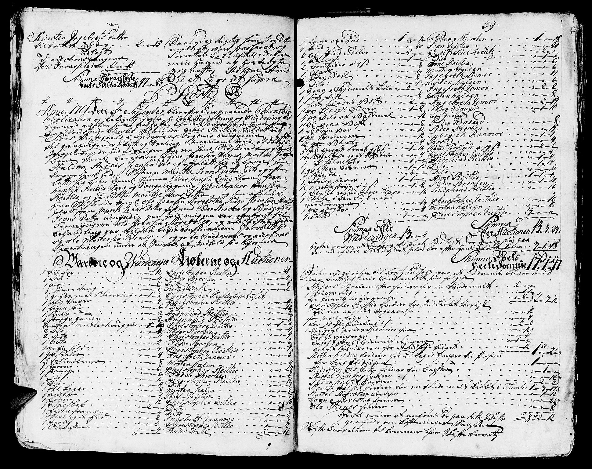 Inderøy sorenskriveri, SAT/A-4147/1/3/3A/L0010: Skifteprotokoll, 1761-1767, p. 38b-39a