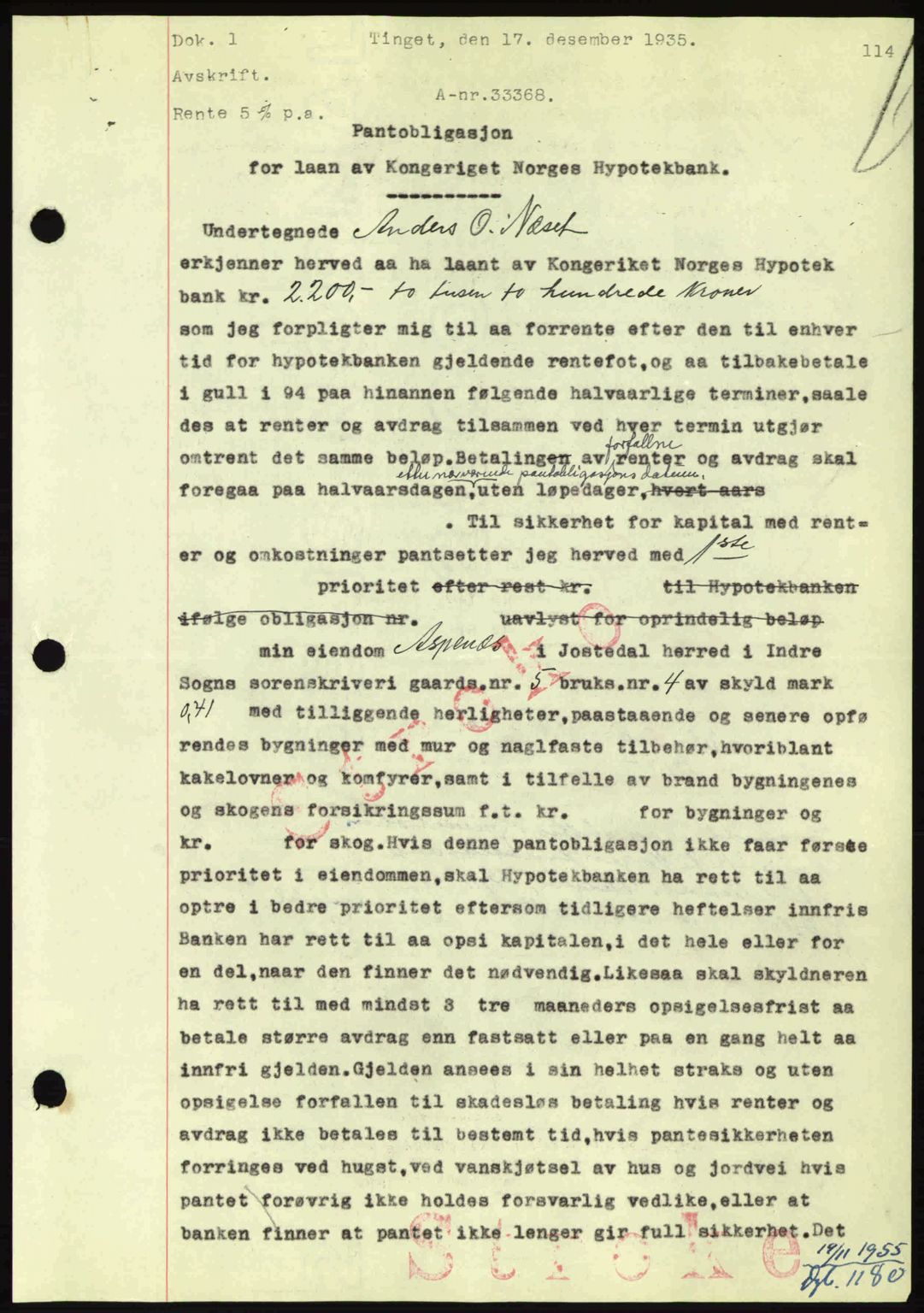 Indre Sogn tingrett, SAB/A-3301/1/G/Gb/Gba/L0030: Mortgage book no. 30, 1935-1937, Deed date: 17.12.1935