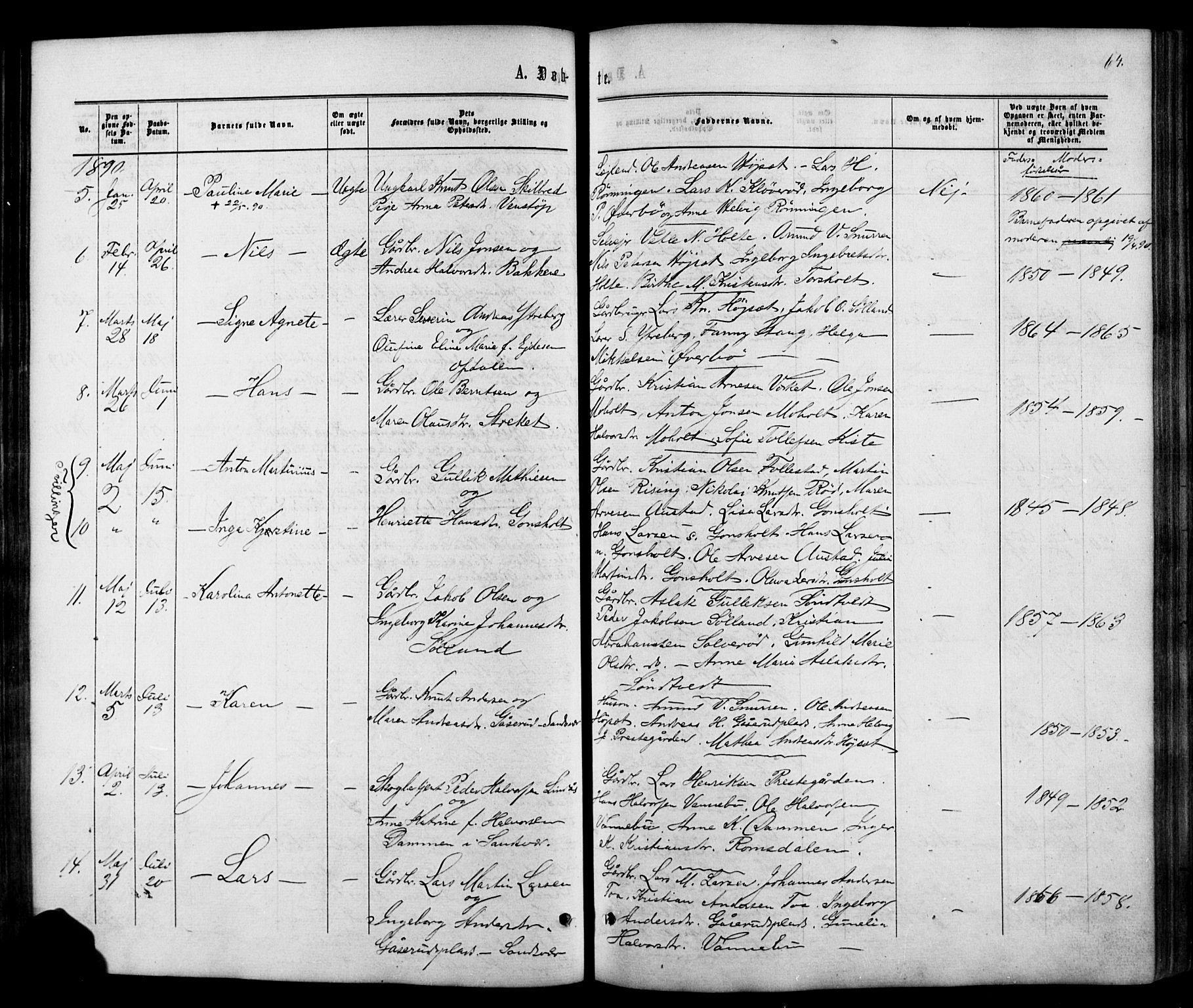Siljan kirkebøker, SAKO/A-300/G/Ga/L0002: Parish register (copy) no. 2, 1864-1908, p. 64