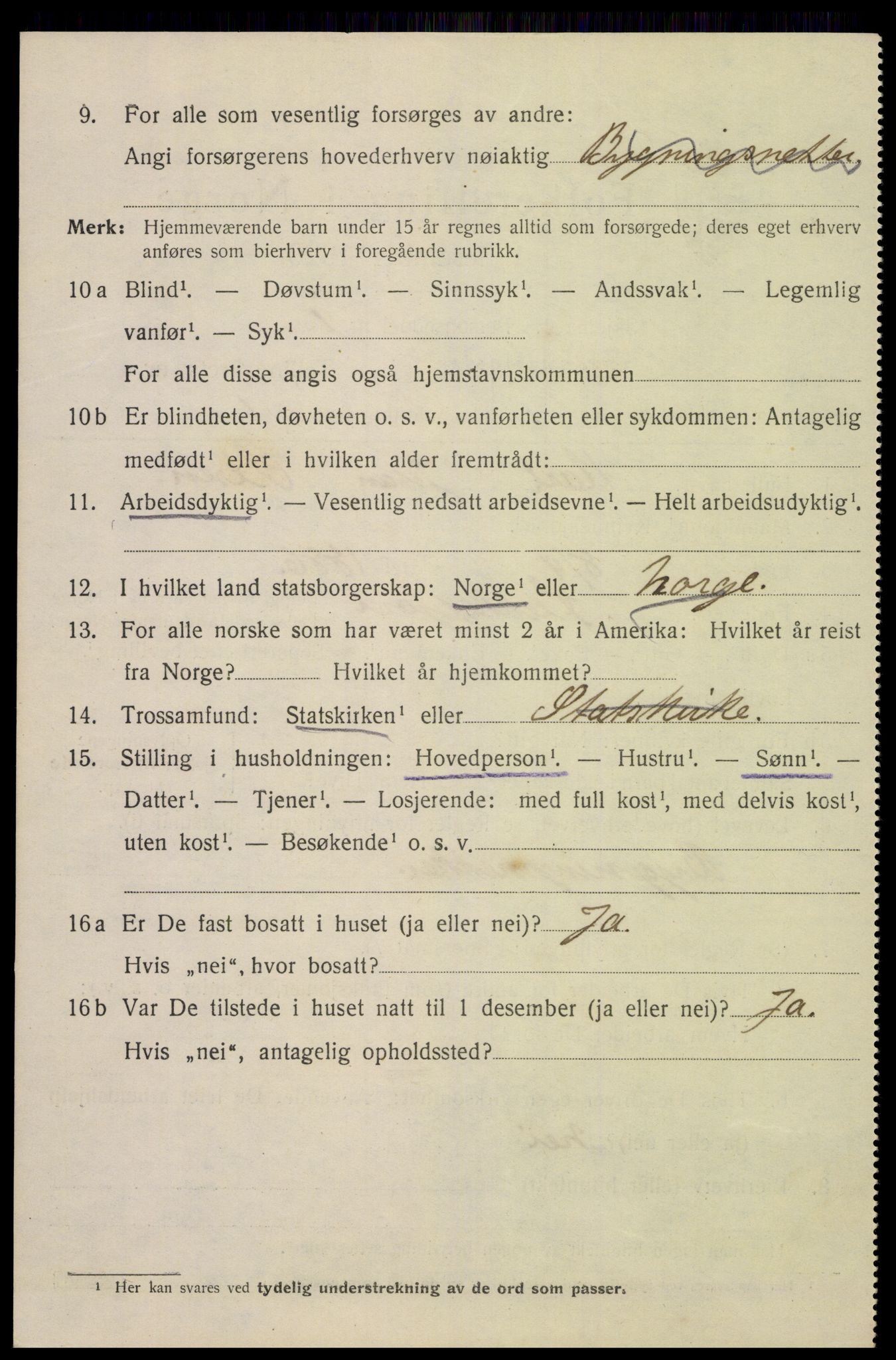 SAK, 1920 census for Flekkefjord, 1920, p. 3215