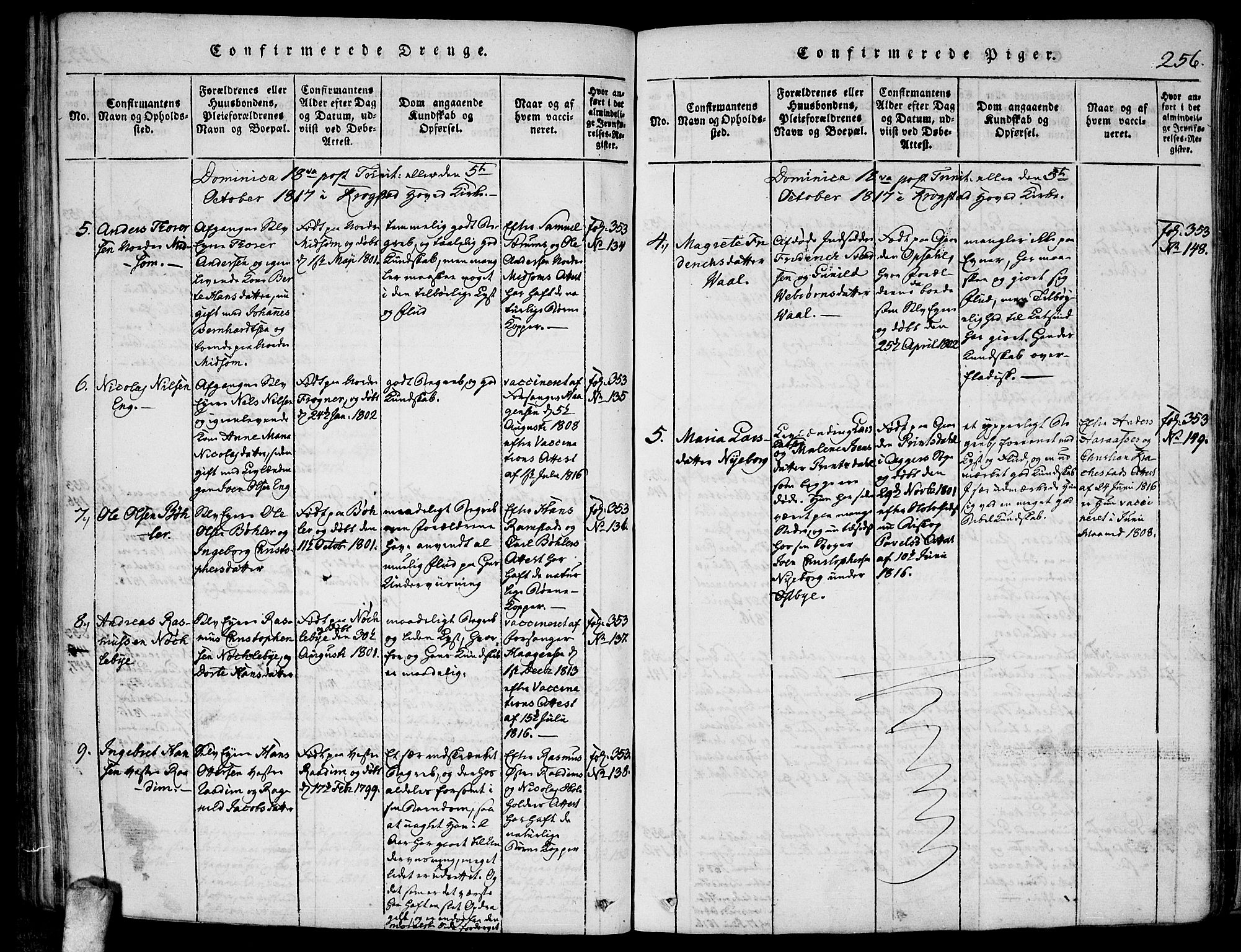 Kråkstad prestekontor Kirkebøker, SAO/A-10125a/F/Fa/L0003: Parish register (official) no. I 3, 1813-1824, p. 256