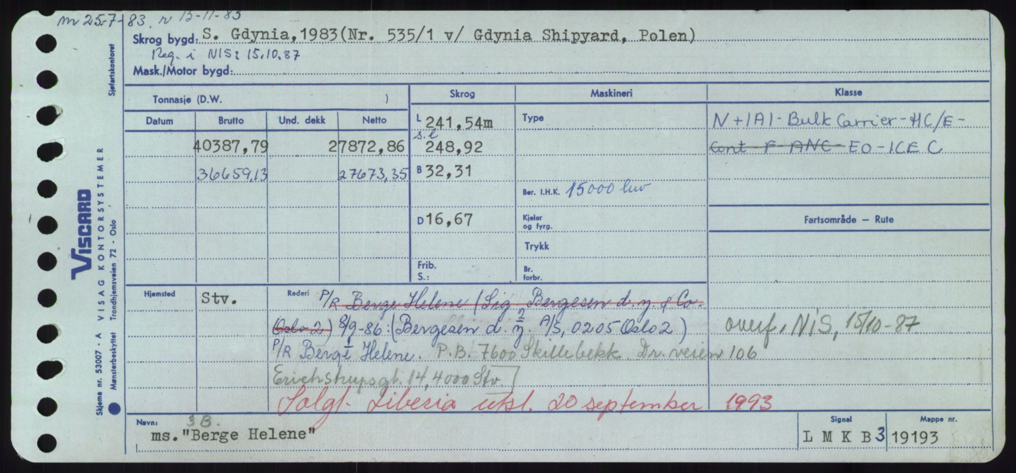 Sjøfartsdirektoratet med forløpere, Skipsmålingen, AV/RA-S-1627/H/Hd/L0003: Fartøy, B-Bev, p. 697