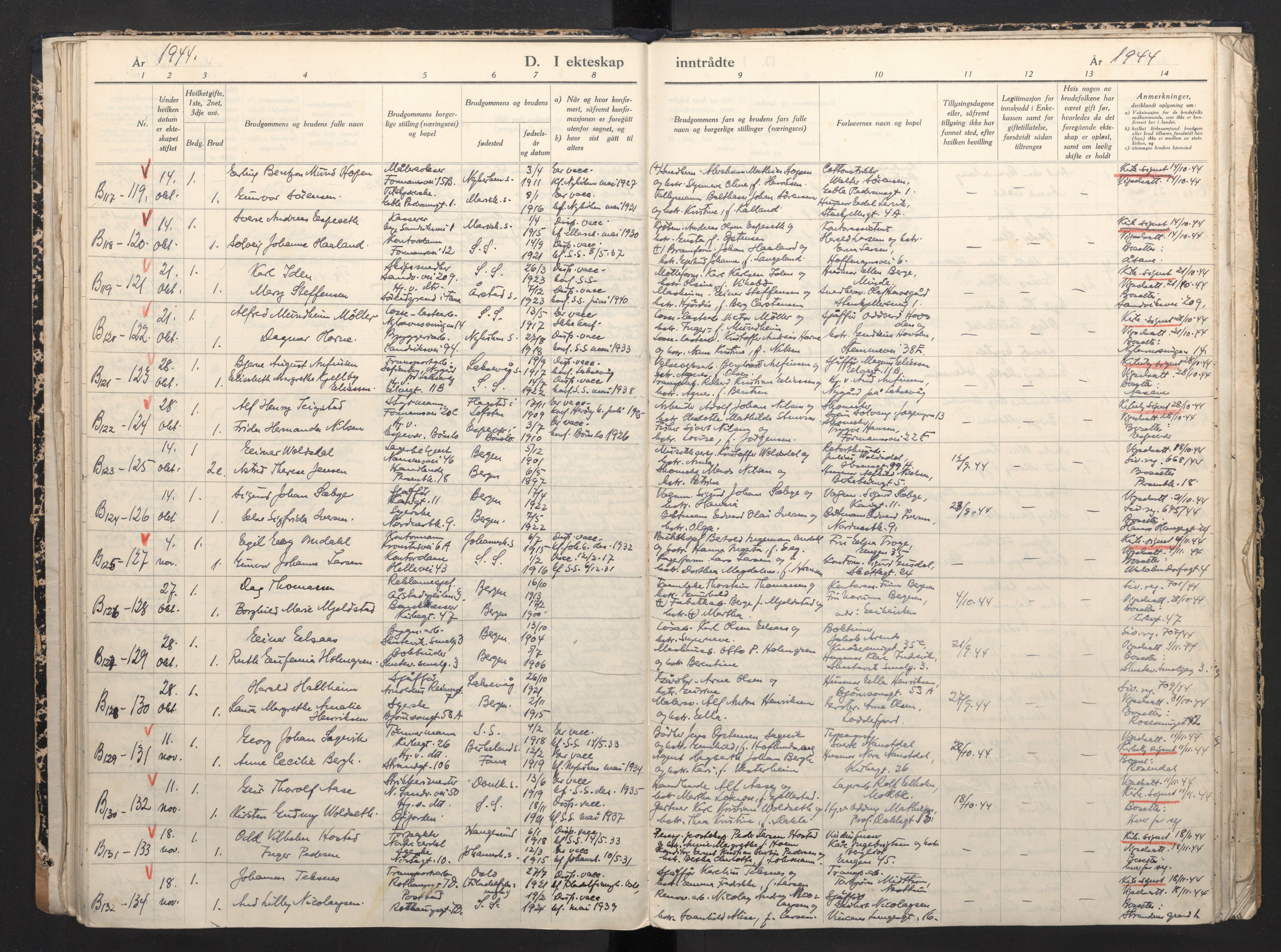 Sandviken Sokneprestembete, SAB/A-77601/H/Ha: Parish register (official) no. H 1, 1942-1945