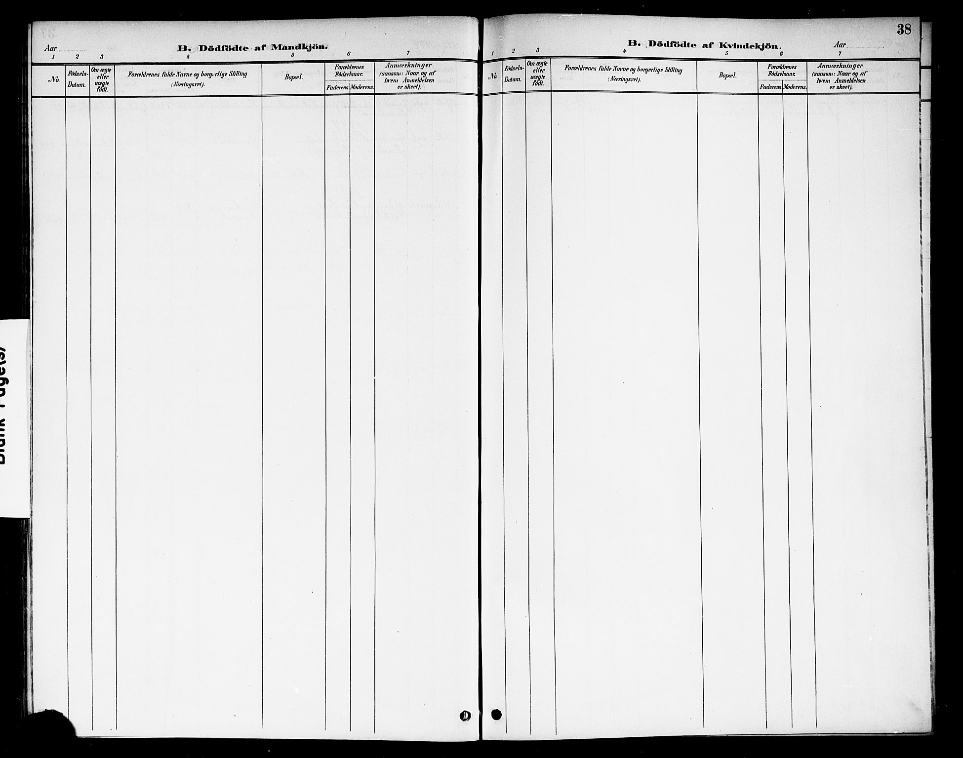 Berg prestekontor Kirkebøker, AV/SAO-A-10902/F/Fb/L0002: Parish register (official) no. II 2, 1888-1902, p. 38