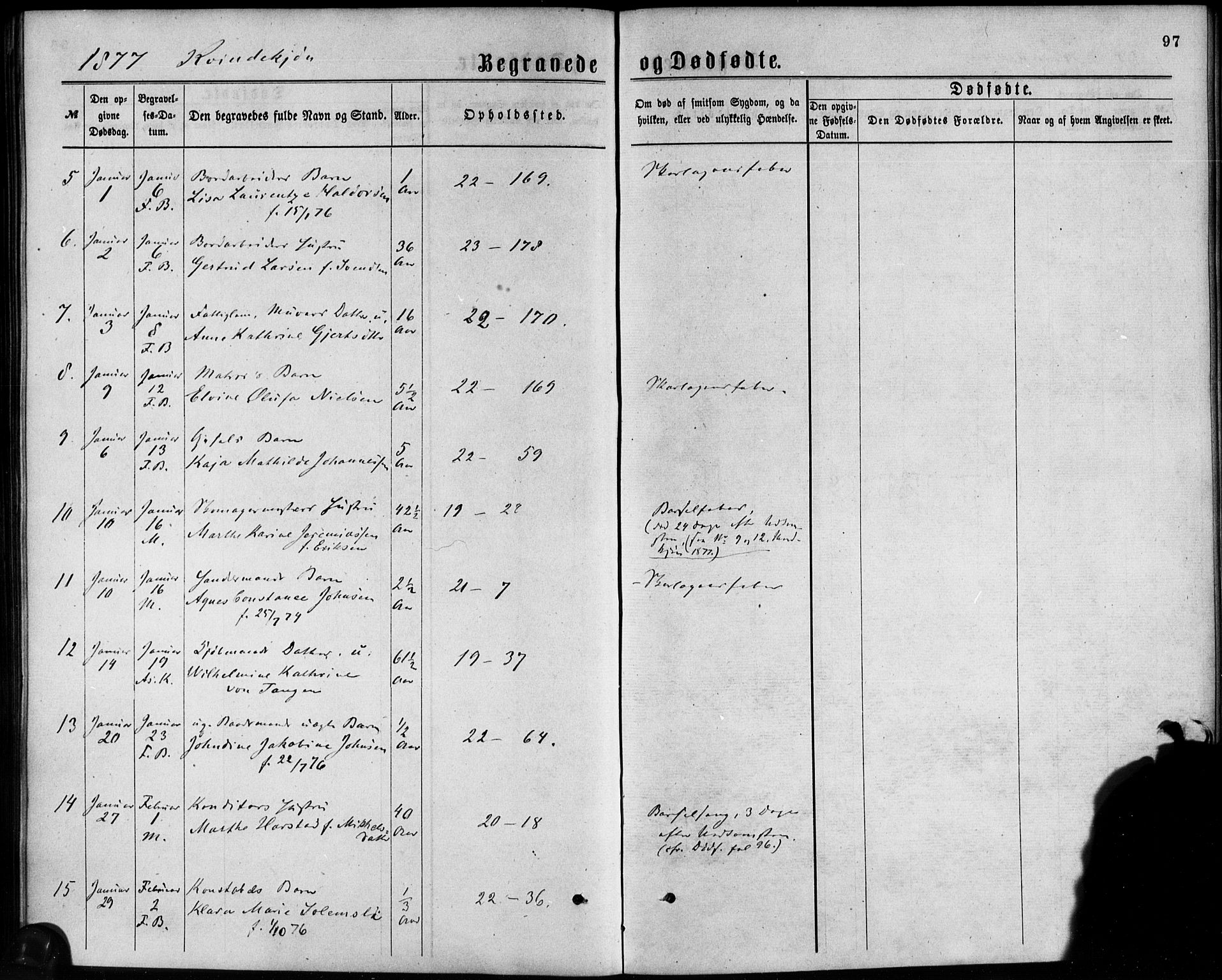 Korskirken sokneprestembete, SAB/A-76101/H/Haa/L0046: Parish register (official) no. E 4, 1875-1883, p. 97