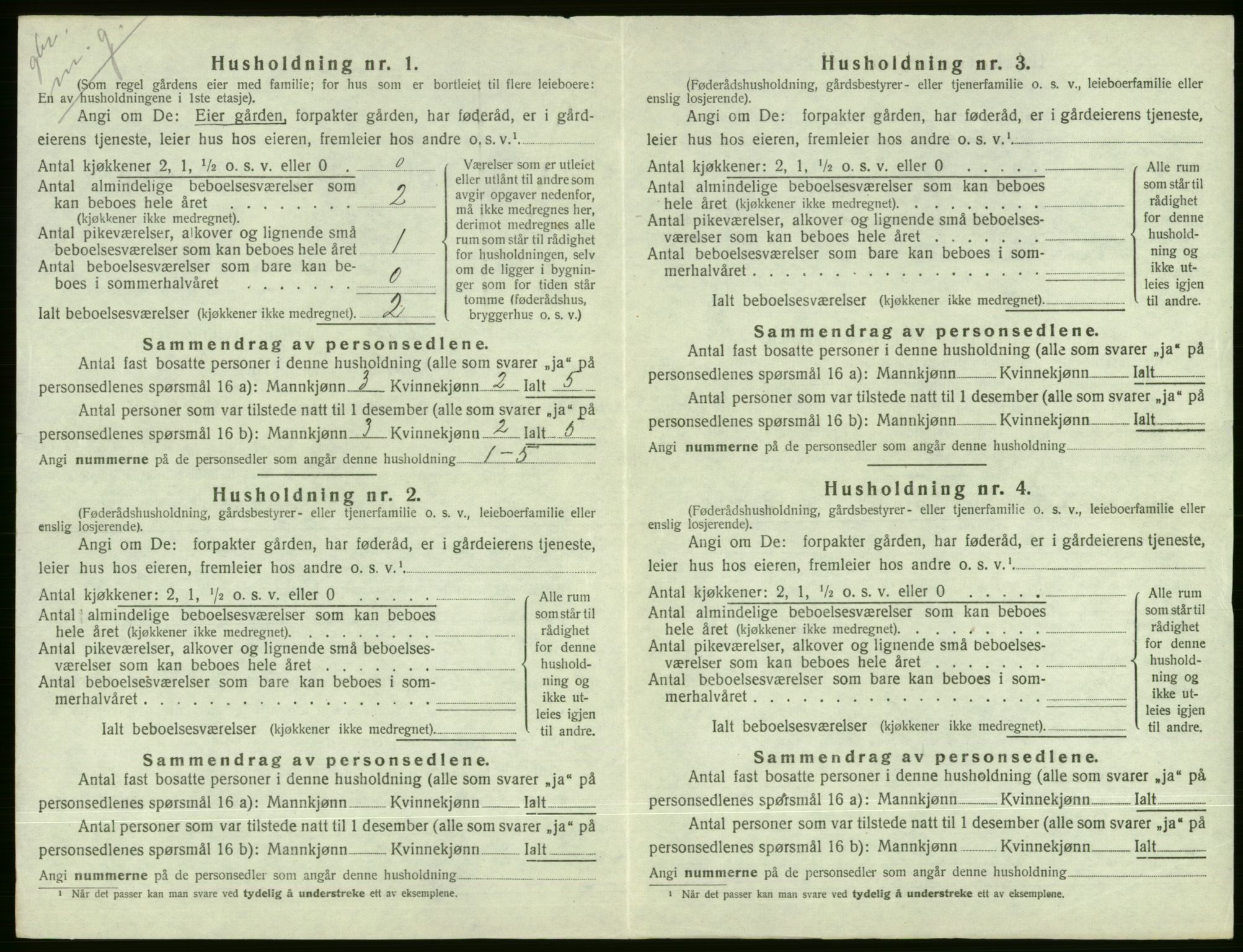 SAB, 1920 census for Voss, 1920, p. 1618