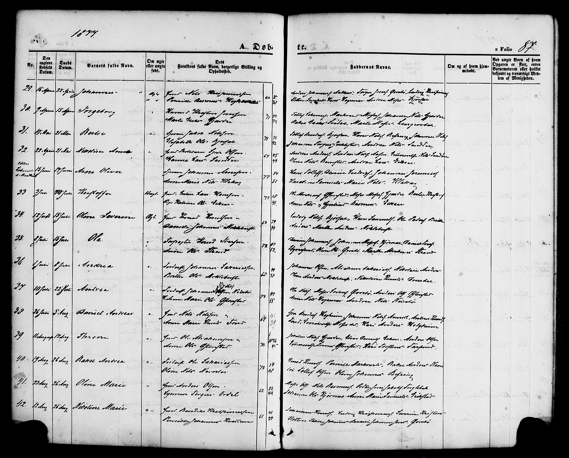 Jølster sokneprestembete, AV/SAB-A-80701/H/Haa/Haaa/L0011: Parish register (official) no. A 11, 1866-1881, p. 87