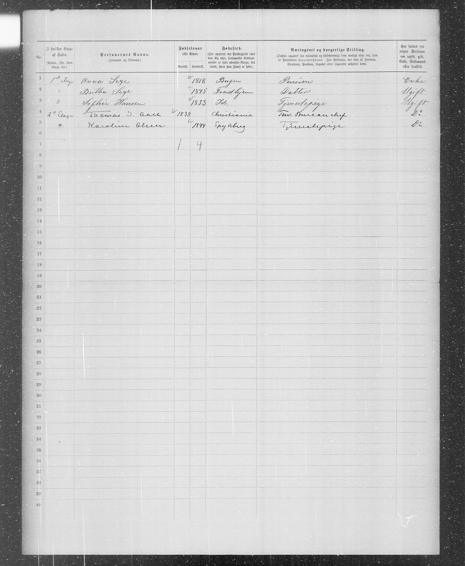 OBA, Municipal Census 1899 for Kristiania, 1899, p. 67