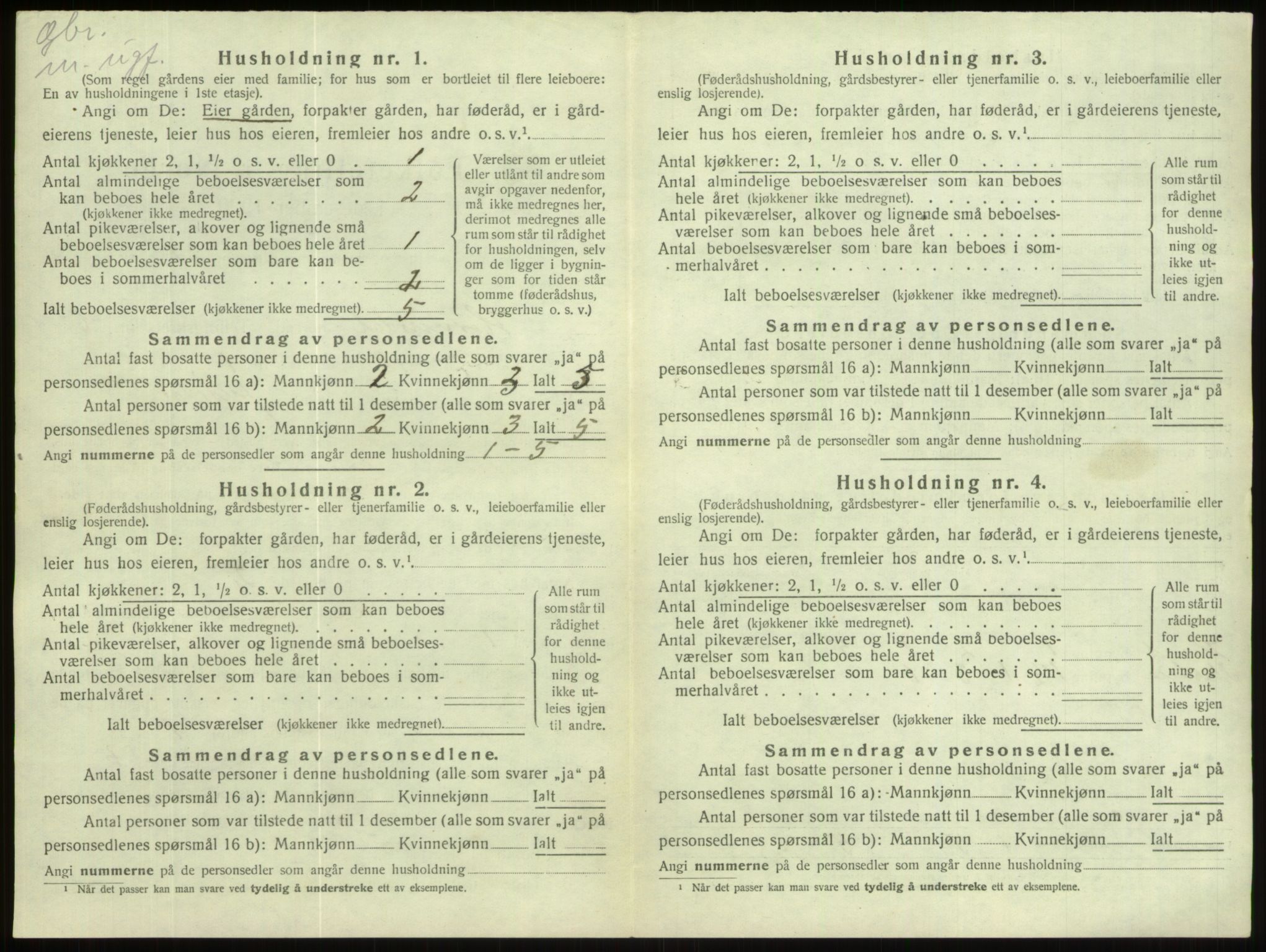 SAB, 1920 census for Hornindal, 1920, p. 471