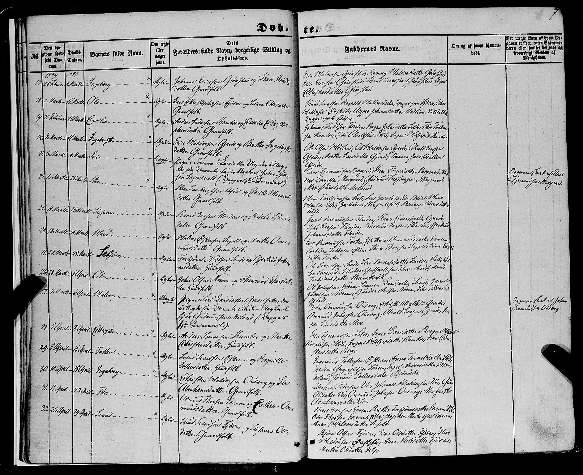 Etne sokneprestembete, AV/SAB-A-75001/H/Haa: Parish register (official) no. A 8, 1848-1862, p. 7