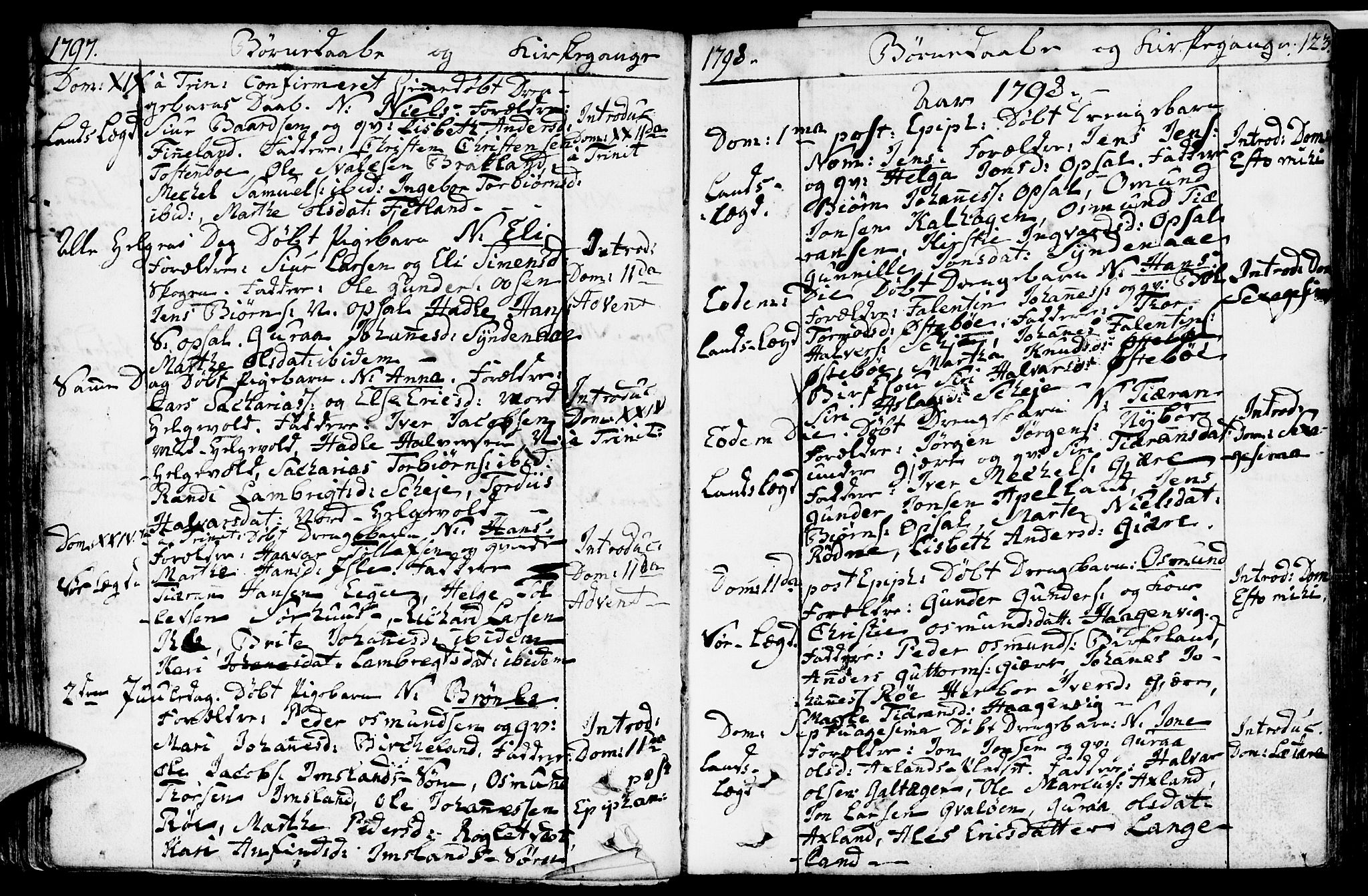 Vikedal sokneprestkontor, SAST/A-101840/01/IV: Parish register (official) no. A 2, 1779-1817, p. 123